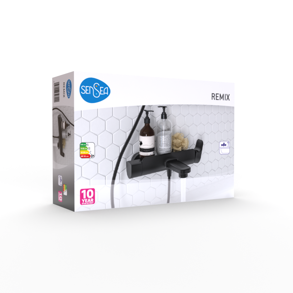 Mitigeur de bain mécanique noir brossé, Remix, SENSEA - 11