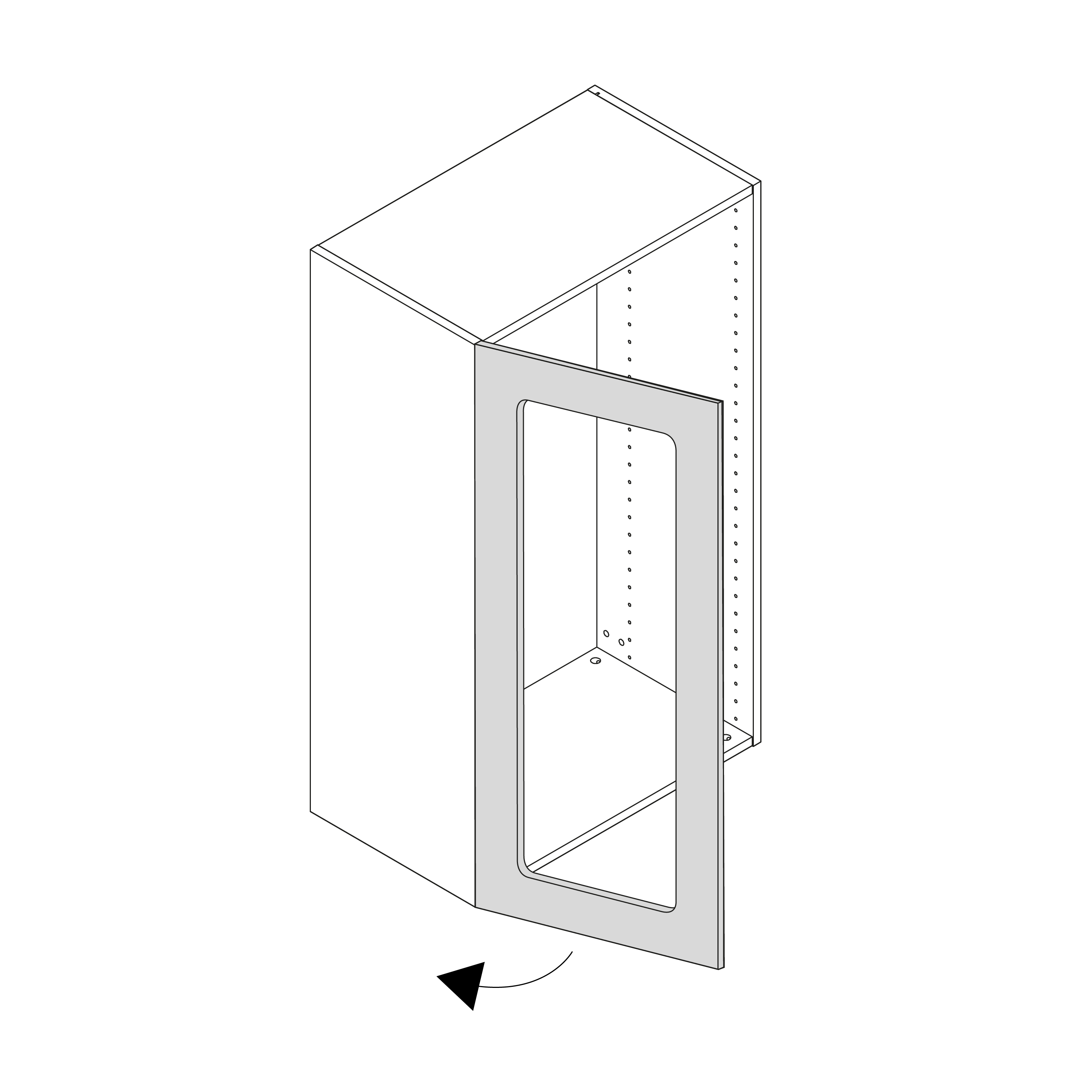 Puerta vitrina para mueble de cocina Oxford blanco H 76.8 x L 45 cm - 8