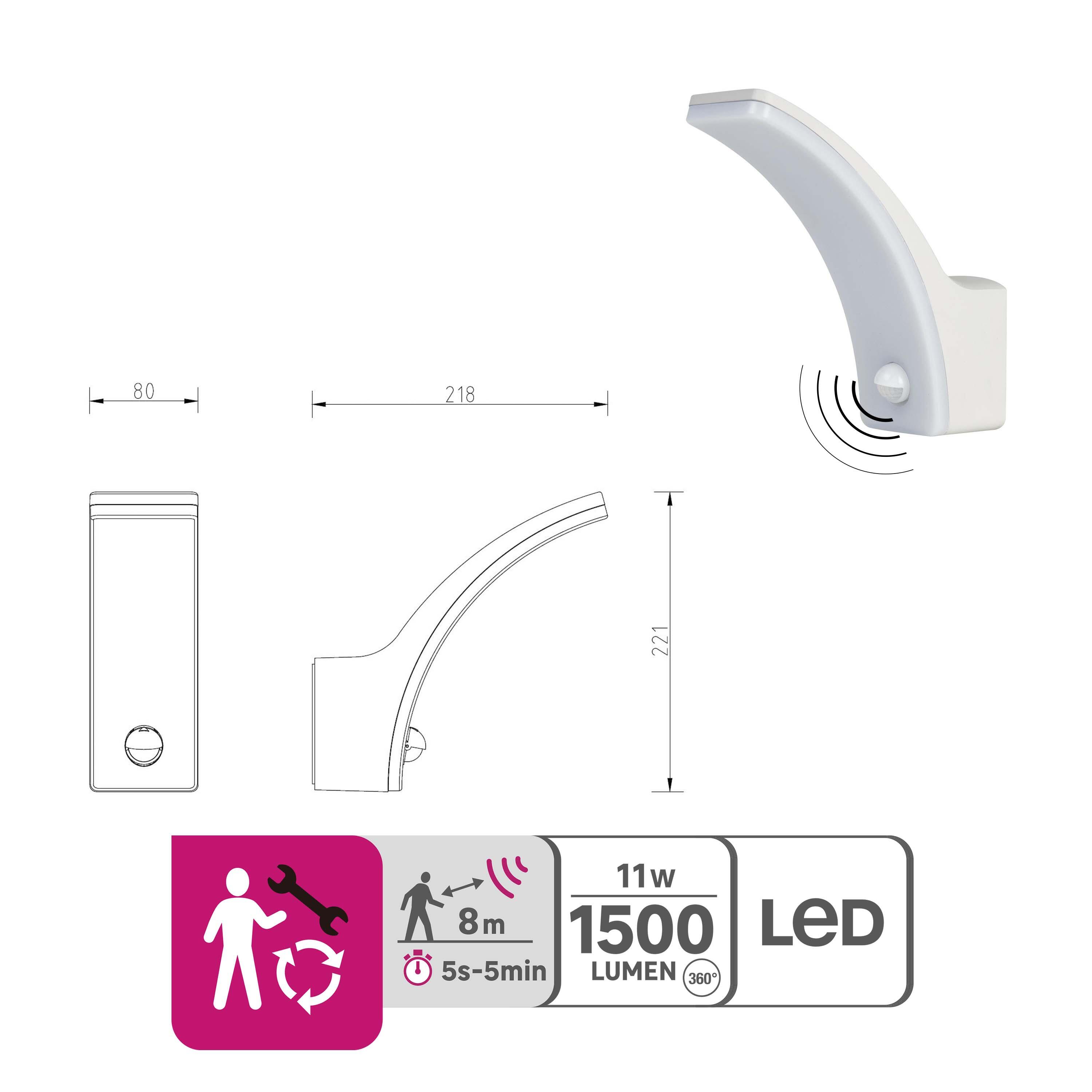 Kinkiet zewnętrzny New Lakko z czujnikiem IP44 LED Inspire - 8