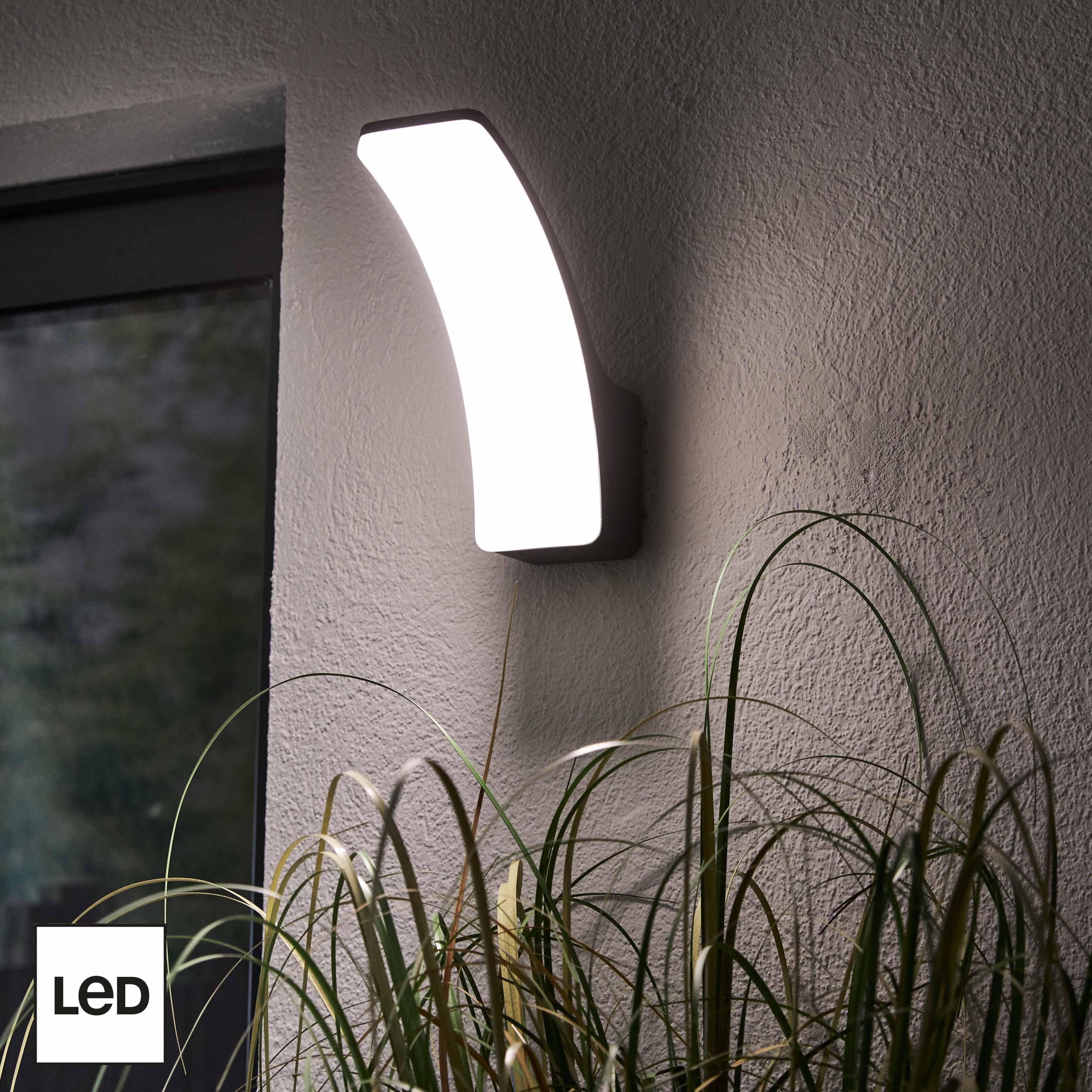 Applique LED moderno Lakko grigio IP44, luce bianco naturale 1500 lumen, INSPIRE - 6