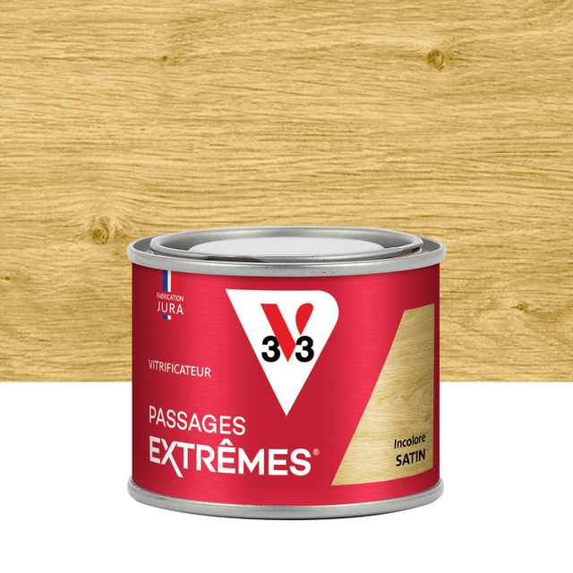 Testeur vitrificateur parquet Passages extrêmes V33, incolore satiné 0.125L