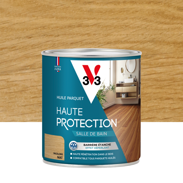 Huile bois intérieur parquet V33, incolore Parquet barrière étanche mat, 0.75l