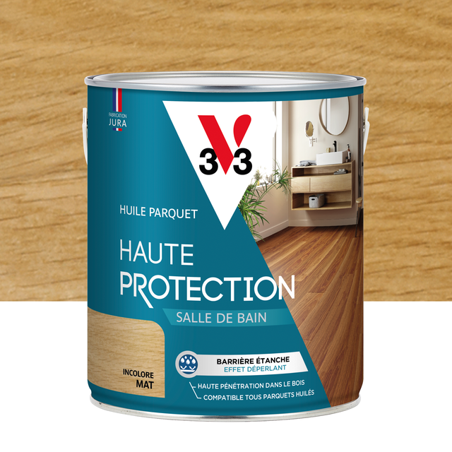 Huile bois intérieur parquet V33, incolore Parquet barrière étanche mat, 2.5l