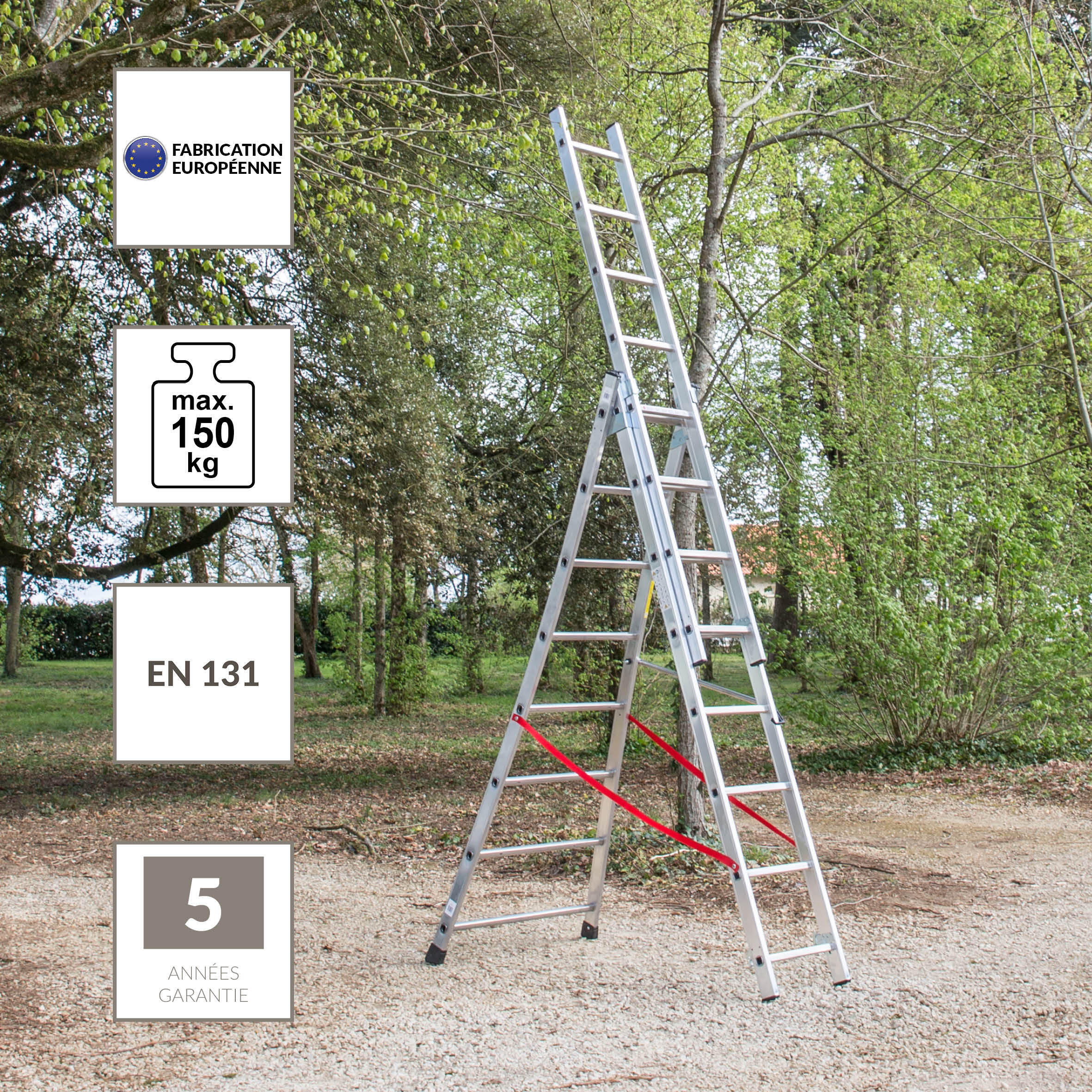 Echelle transformable aluminium HAILO 24 marches - 2