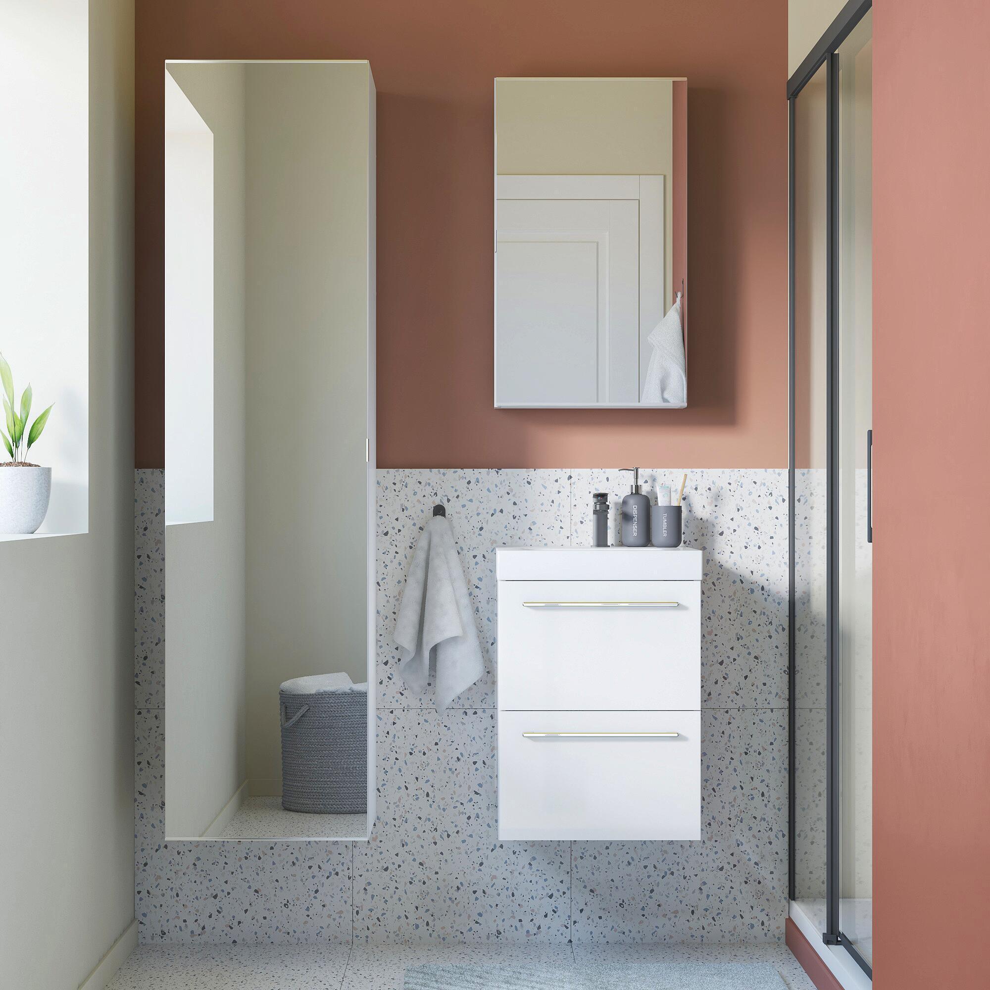 Meuble sous-vasque 2t l.45 x H.57.7 x P.46 cm blanc brill Remix - 6