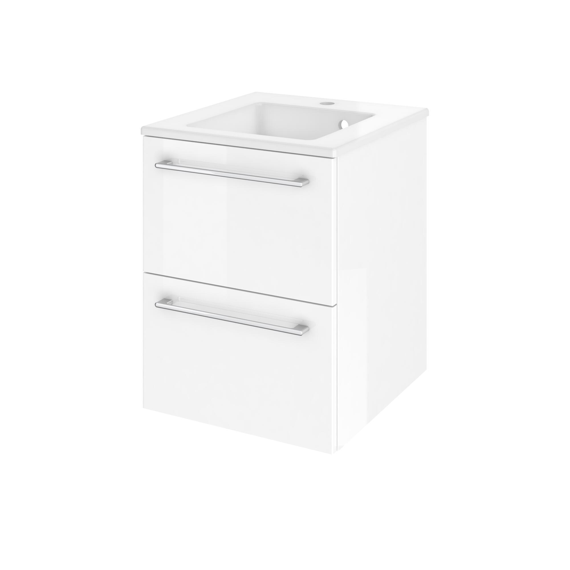 Meuble sous-vasque 2t l.45 x H.57.7 x P.46 cm blanc brill Remix - 3