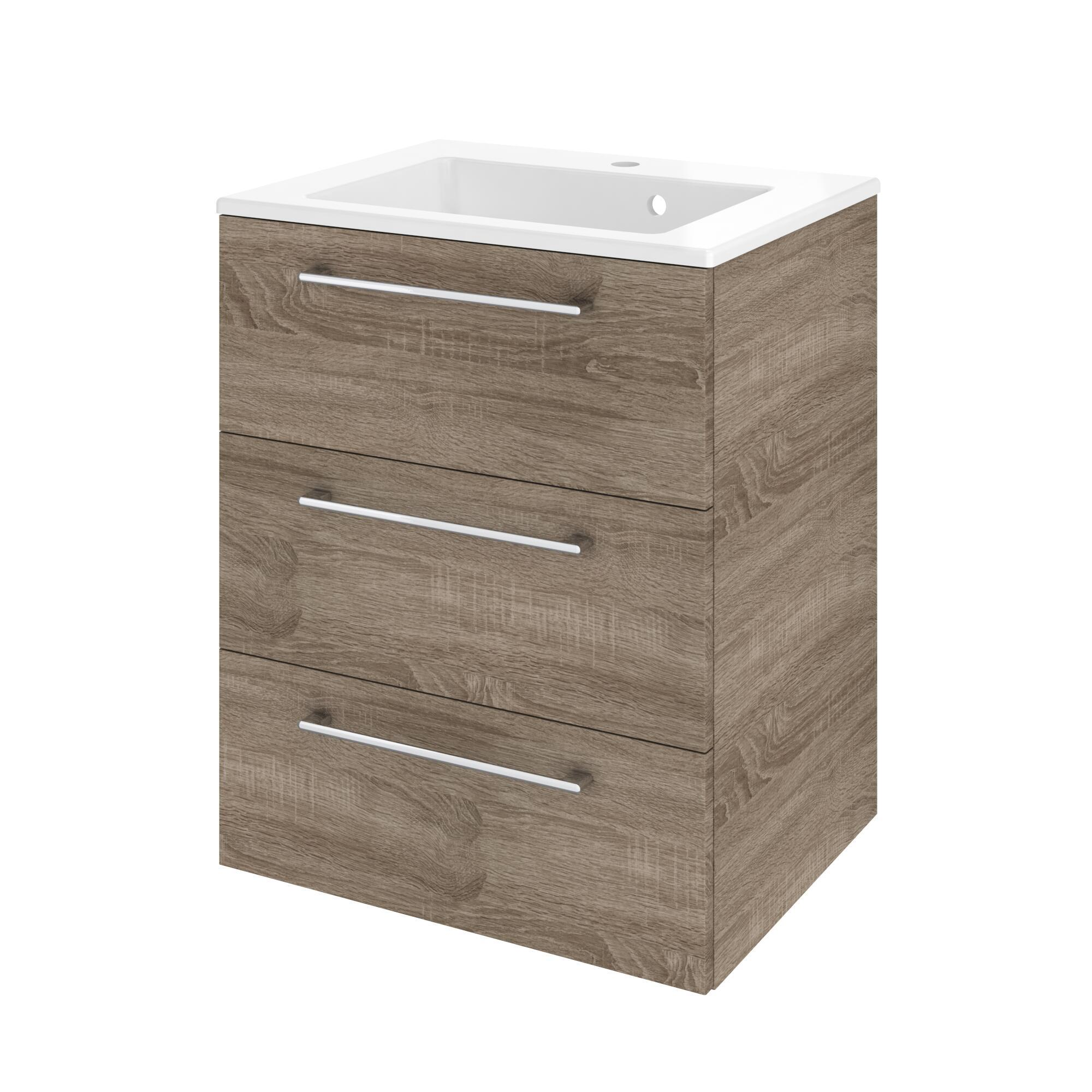 Lavabo a incasso rettangolare vasca centrale Neo L 61 x H 11.2 x P 49 cm in ceramica bianco lucido - 19