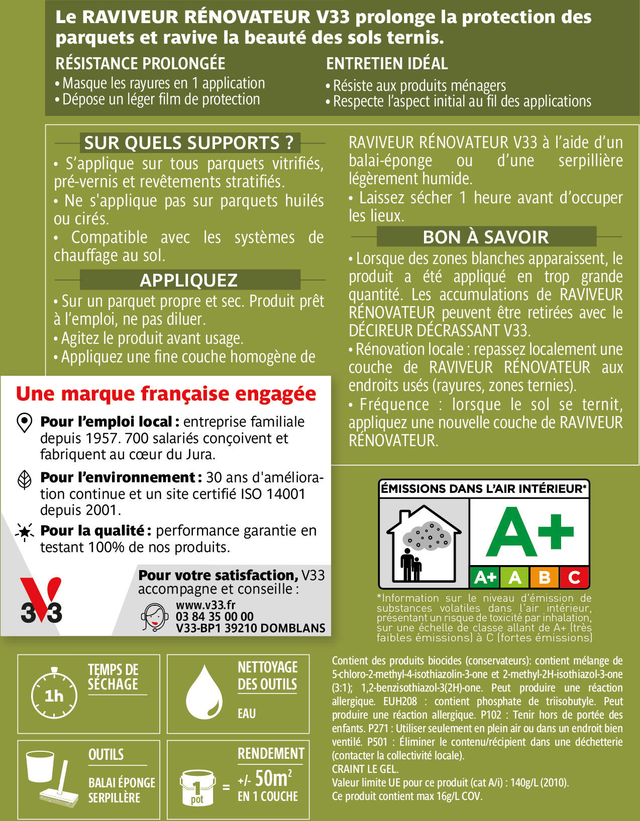 Rénovateur bois V33 Raviveur parquet et stratifié, mat, 1L - 4