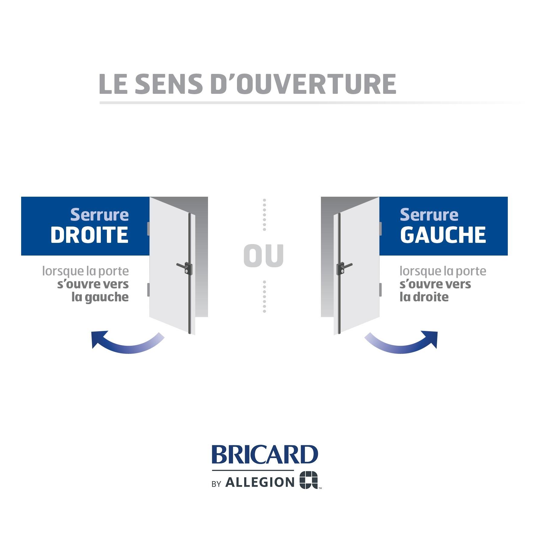 Serrure en applique BRICARD, axe 60 mm, à poignée, ouverture à droite - 4