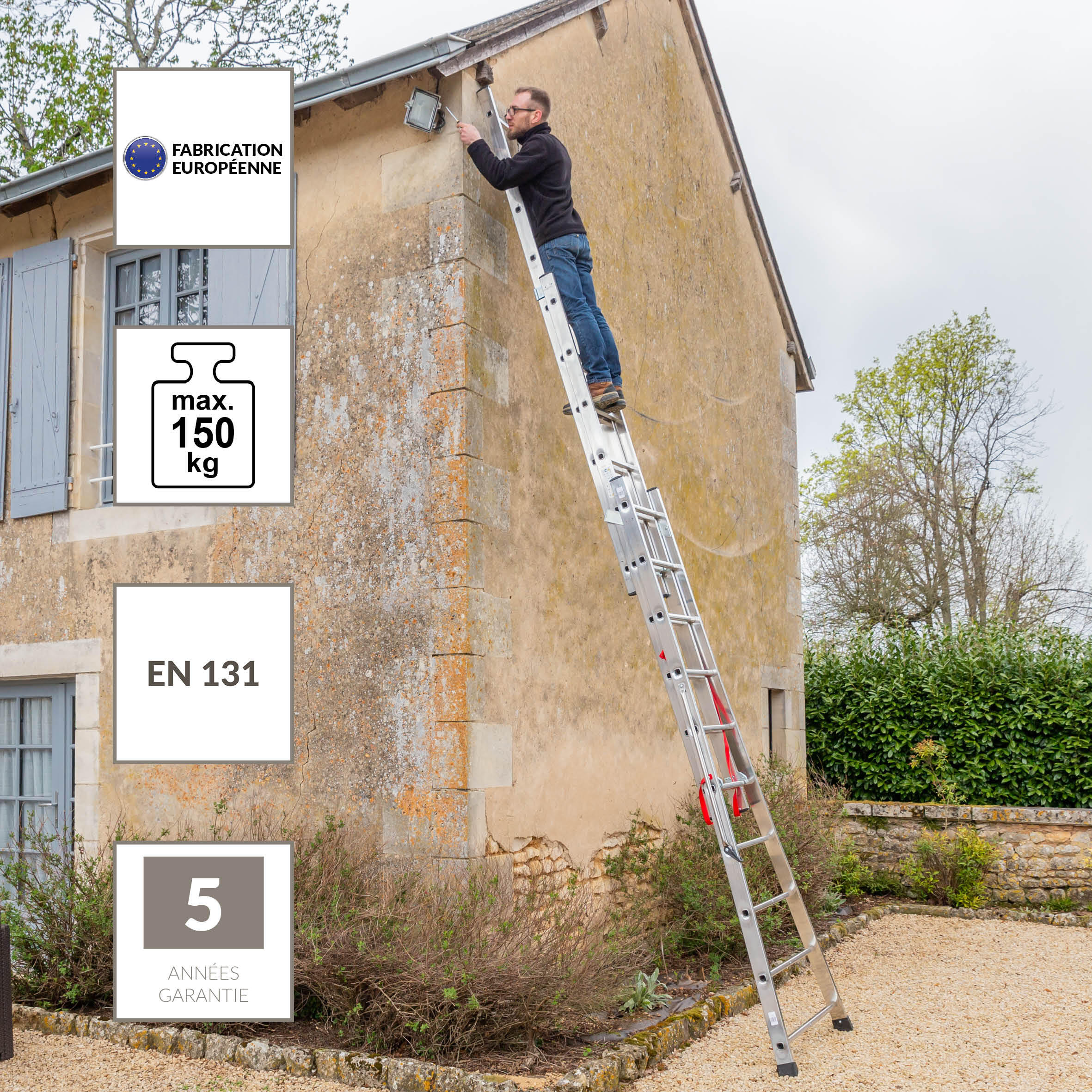 Echelle transformable aluminium HAILO 30 marches - 7