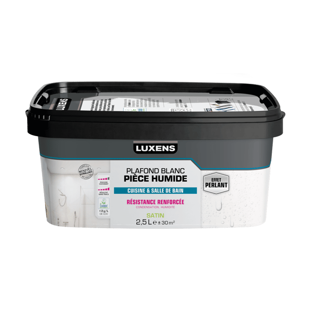 Peinture plafond blanc satin LUXENS Pièces humides 2.5L