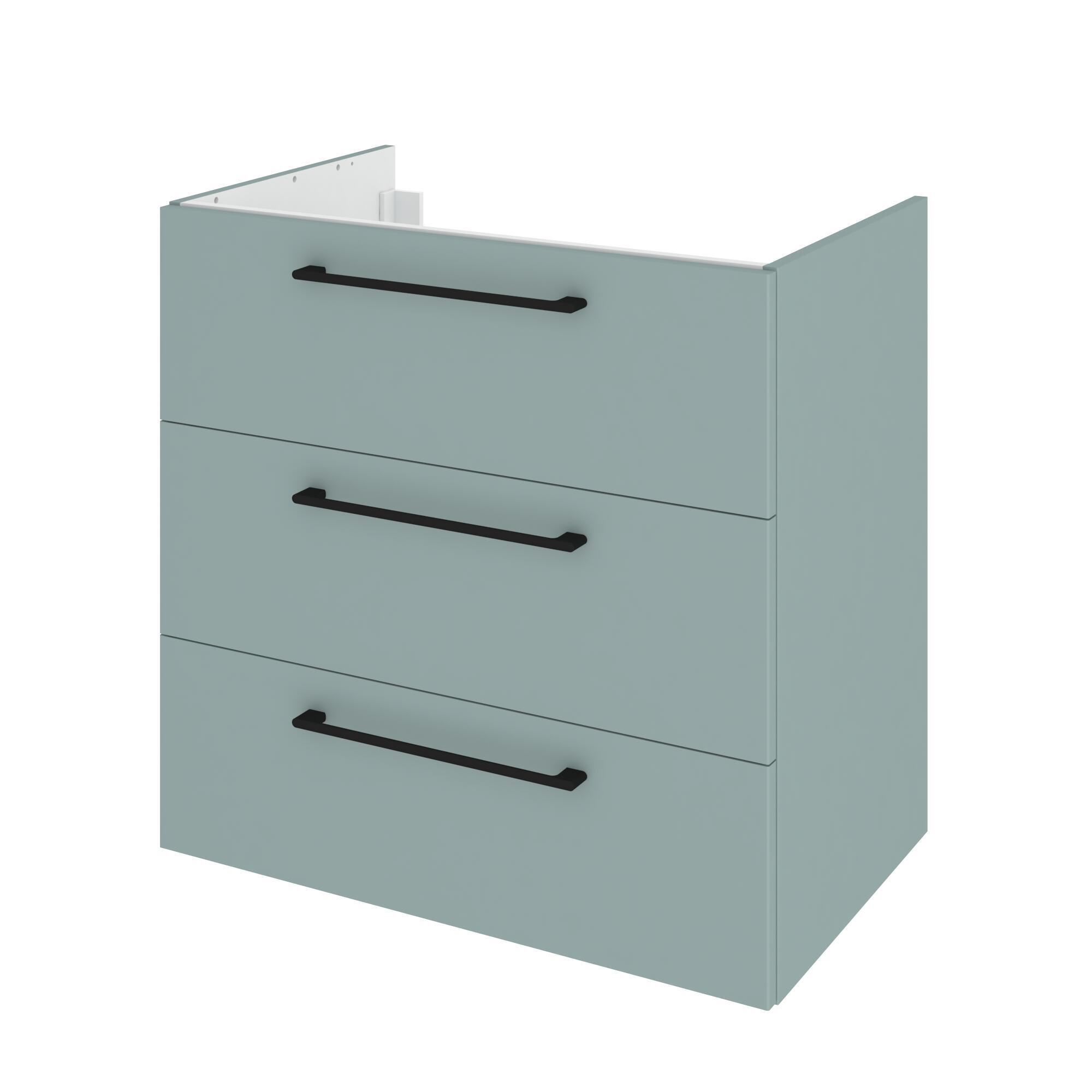 Meuble sous-vasque 3t l.75 x H.73 x P.46 cm vert celadon Remix - 2