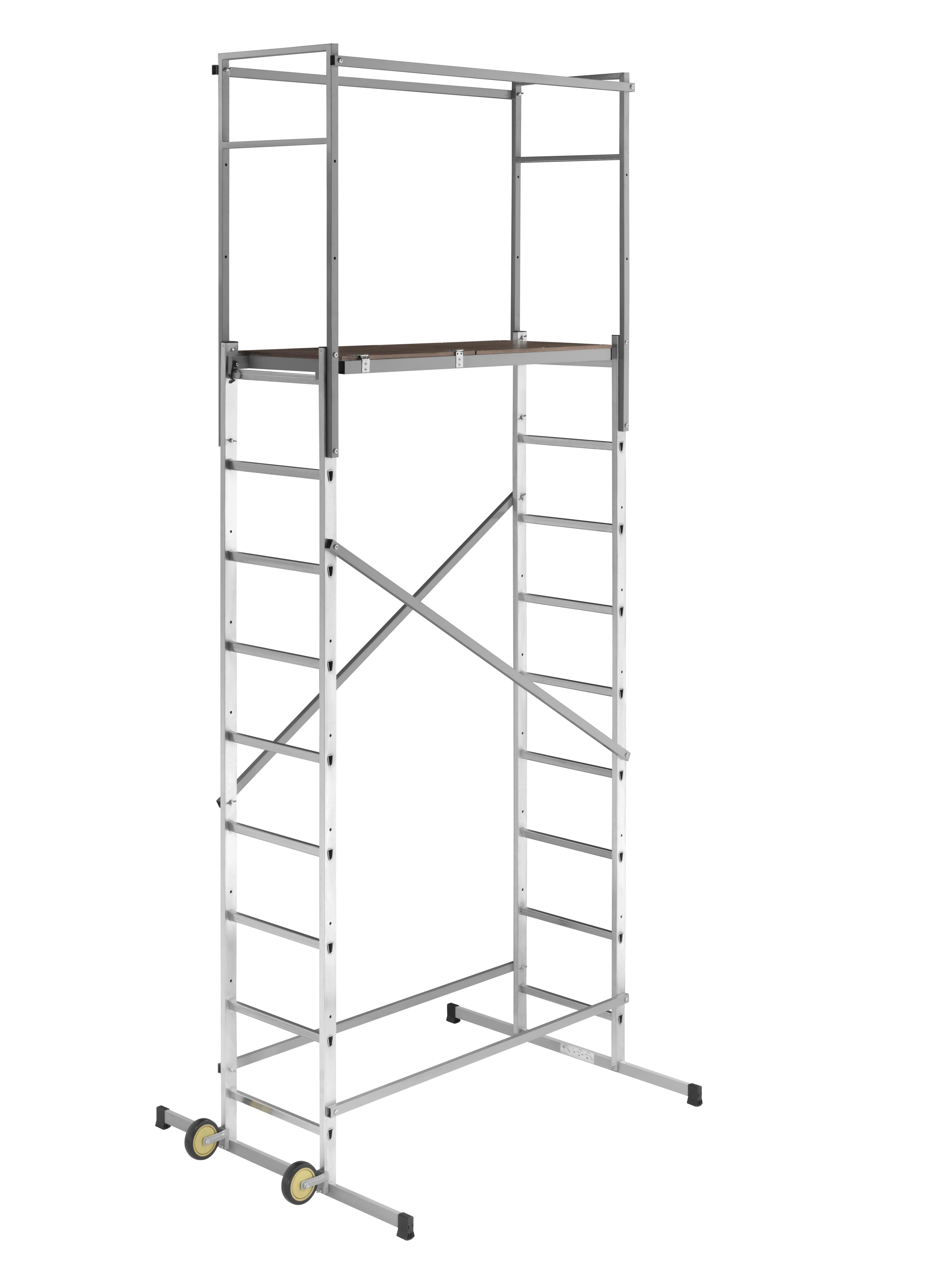 Echafaudage aluminium Hobbystep h5 HAILO hauteur de travail 4.5 m - 8