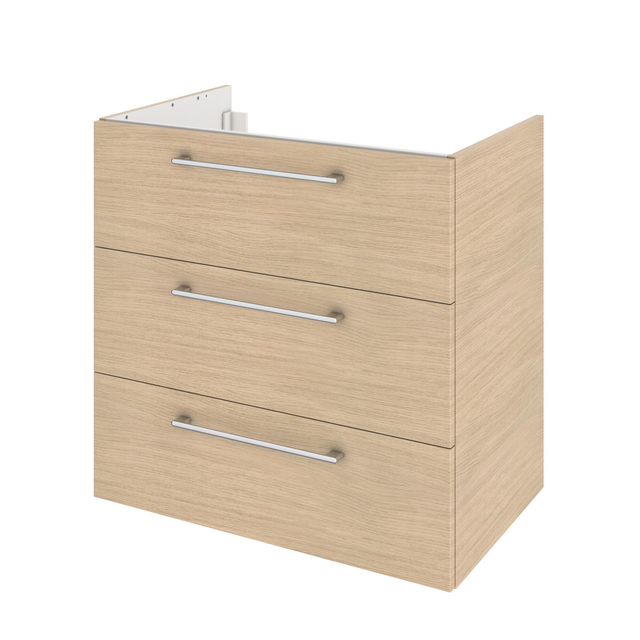 Meuble sous-vasque 3t L.75cm x H.73cm x P.48cm effet chêne naturel Remix