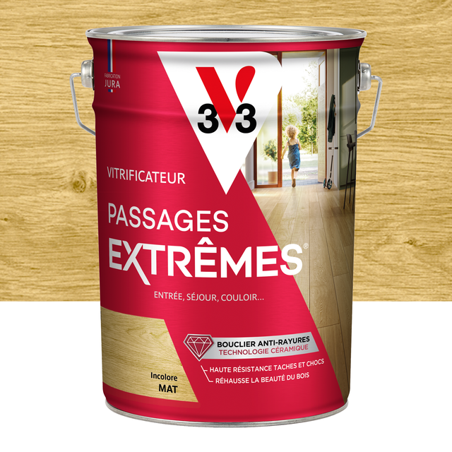 Vitrificateur parquet Passages extrêmes V33, incolore mat 5L