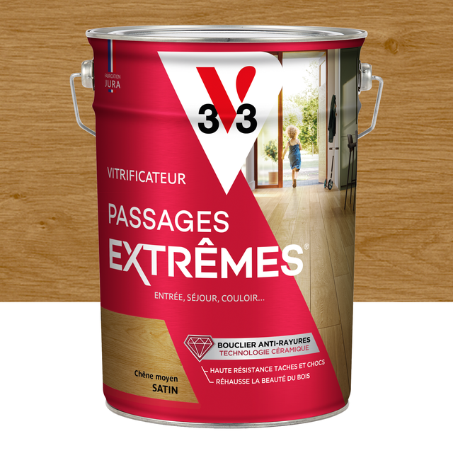 Vitrificateur parquet Passages extêmes V33 Chêne moyen satiné 5l