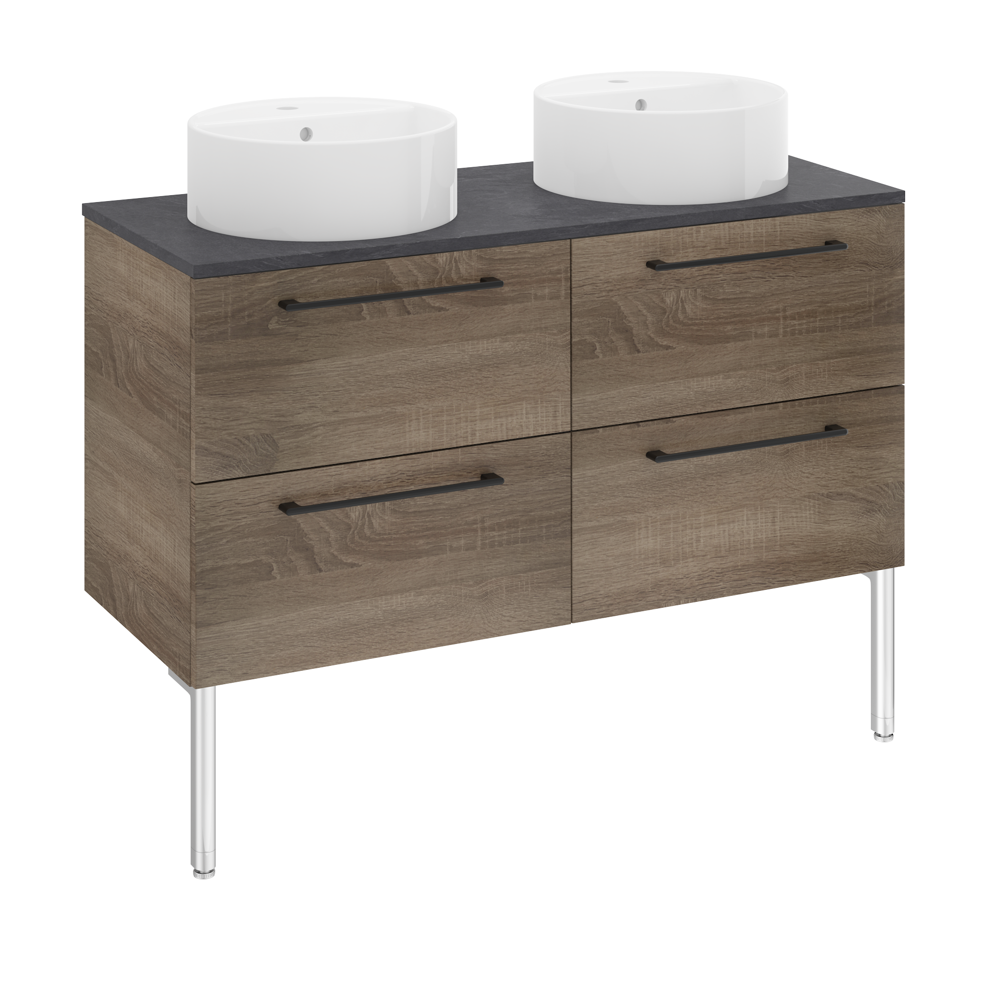 Lavabo da appoggio SENSEA tondo in ceramica bianco lucido piletta non inclusa - 5