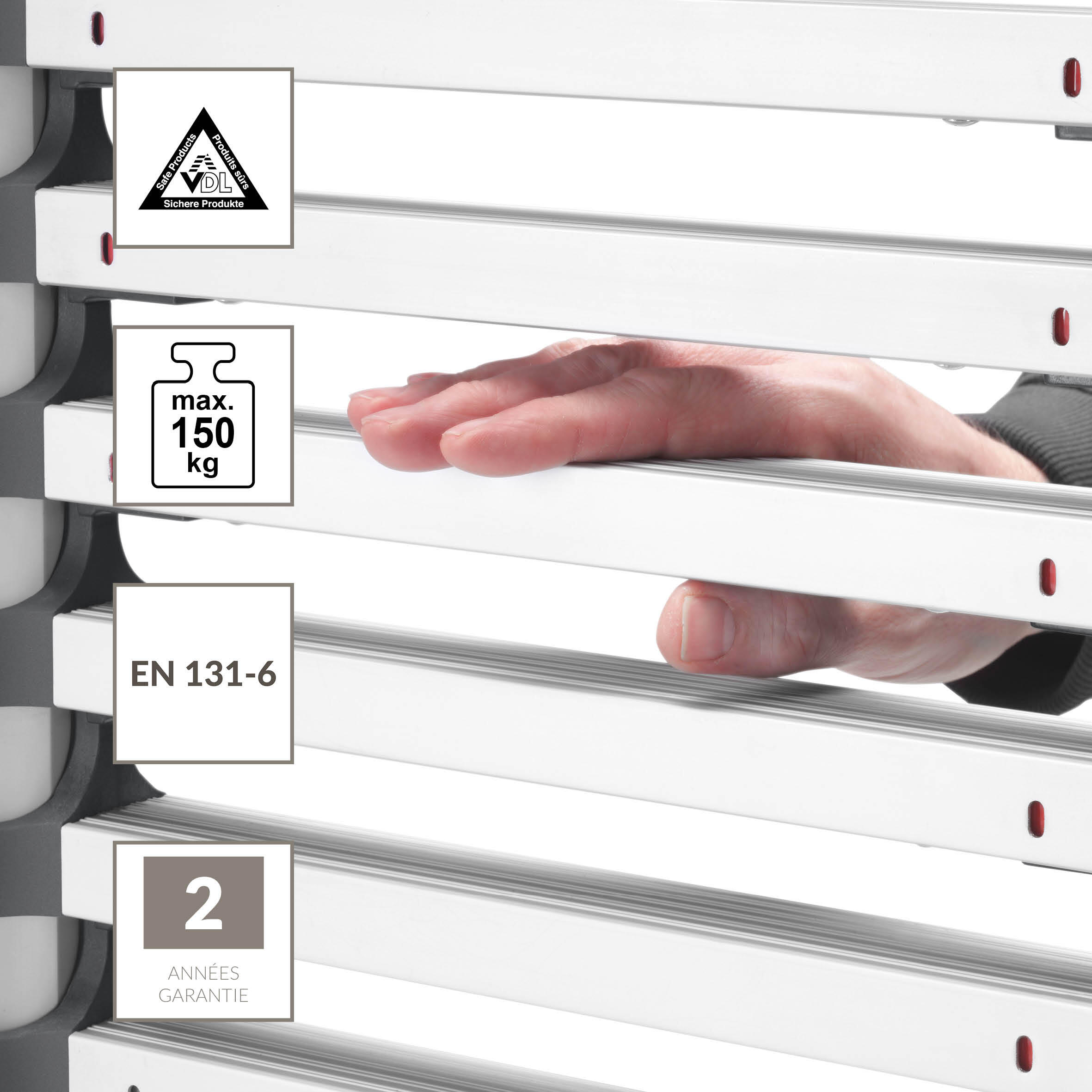 Echelle télescopique aluminium HAILO 13 marches - 9