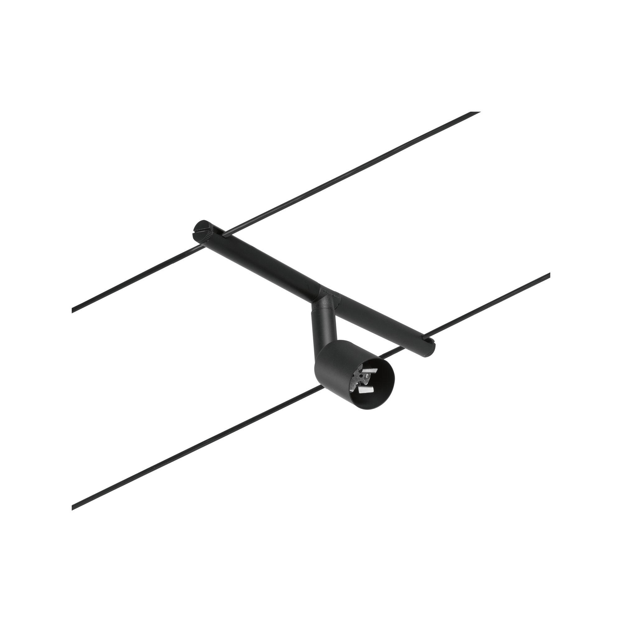 Spot Salt individuel sur câble GU5.3 max 10W plastique noir mat/chrome PAULMANN - 3