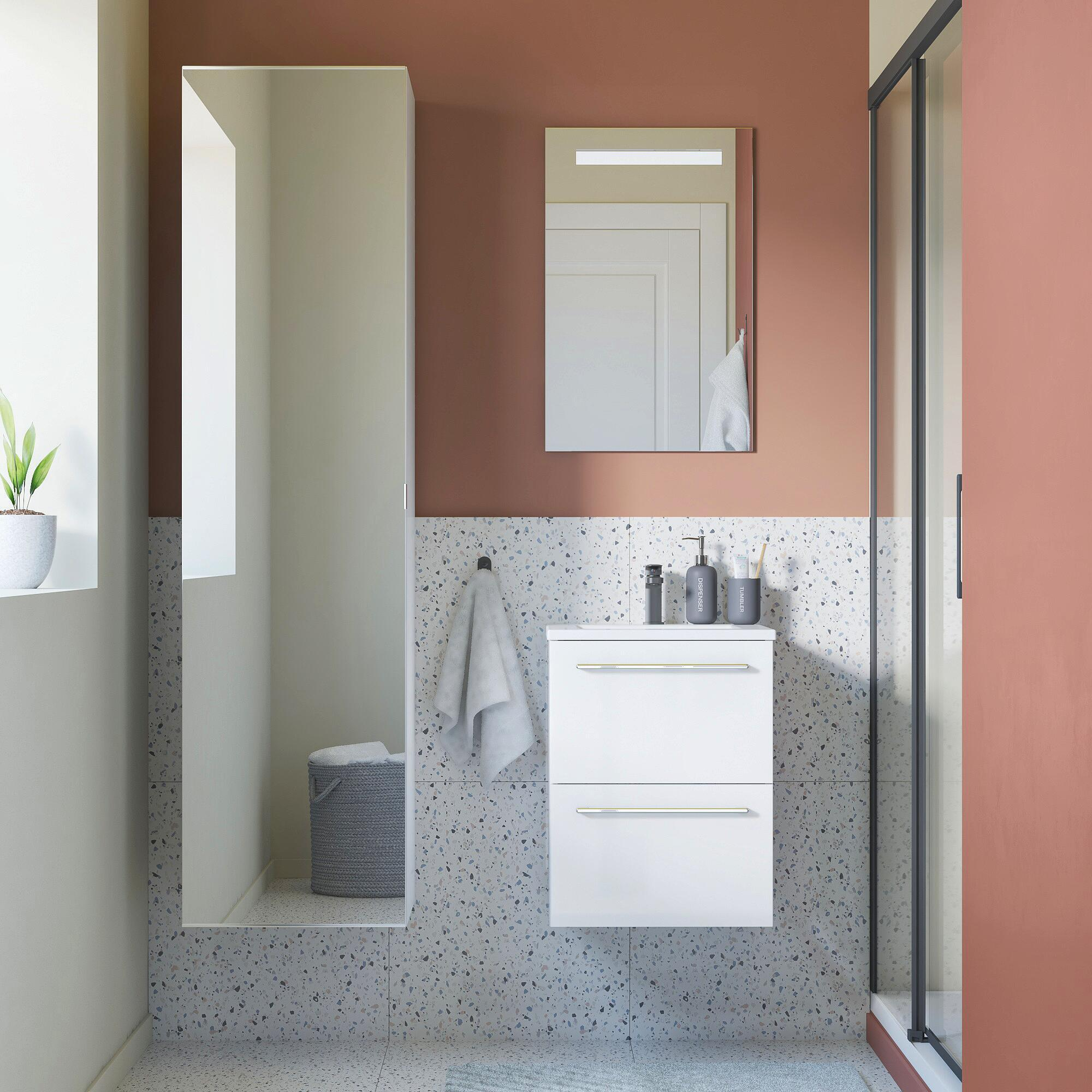 Meuble sous-vasque 2t l.45 x H.57.7 x P.46 cm blanc brill Remix - 7