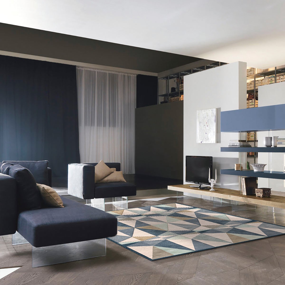 Tappeto Farashe 691 geometrico in viscosa multicolor, L 230 x L 160 cm - 5