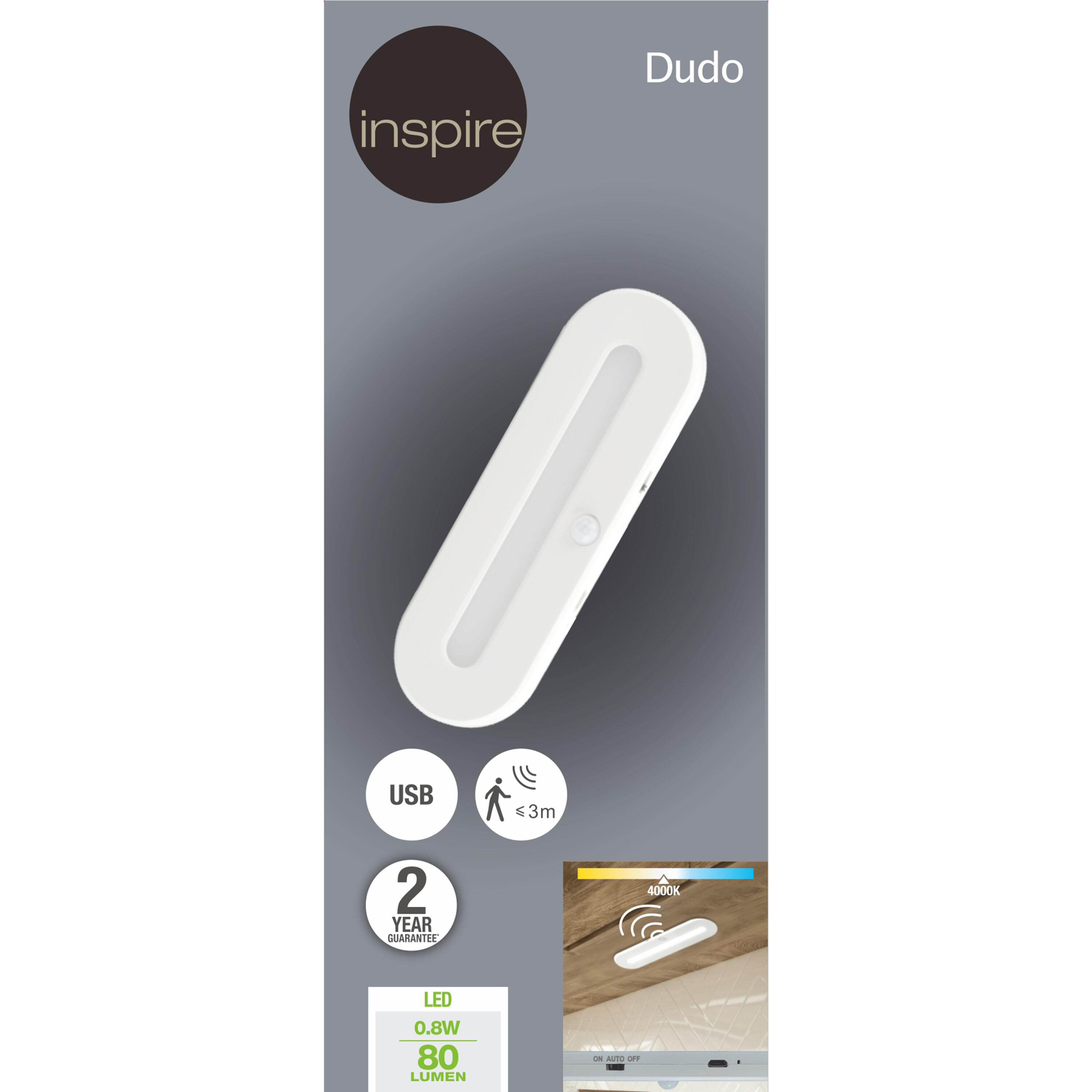 Reglette con fonte luminosa LED per interno del mobile Dudo, luce bianco, 1 x 80LM INSPIRE - 9