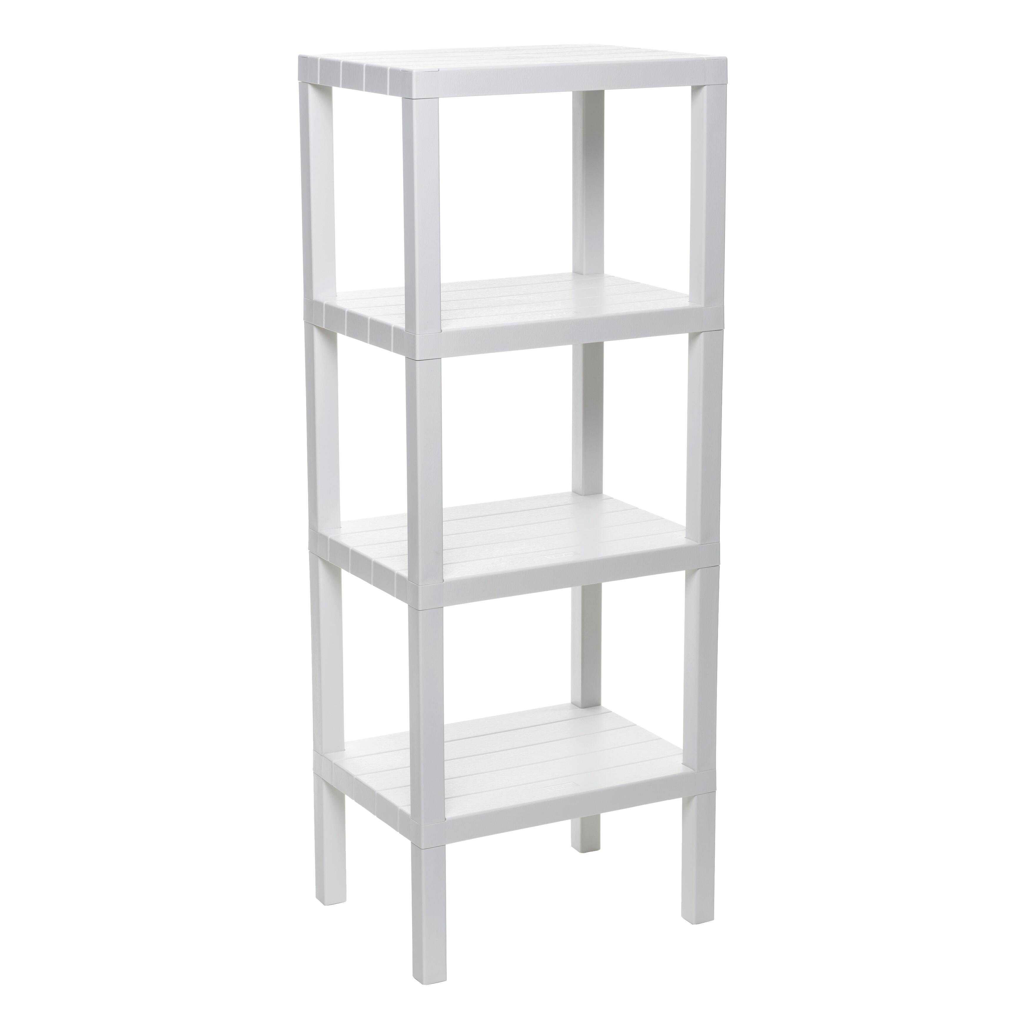 Estante para el baño de polipropileno blanco lombok 13x29x38cm