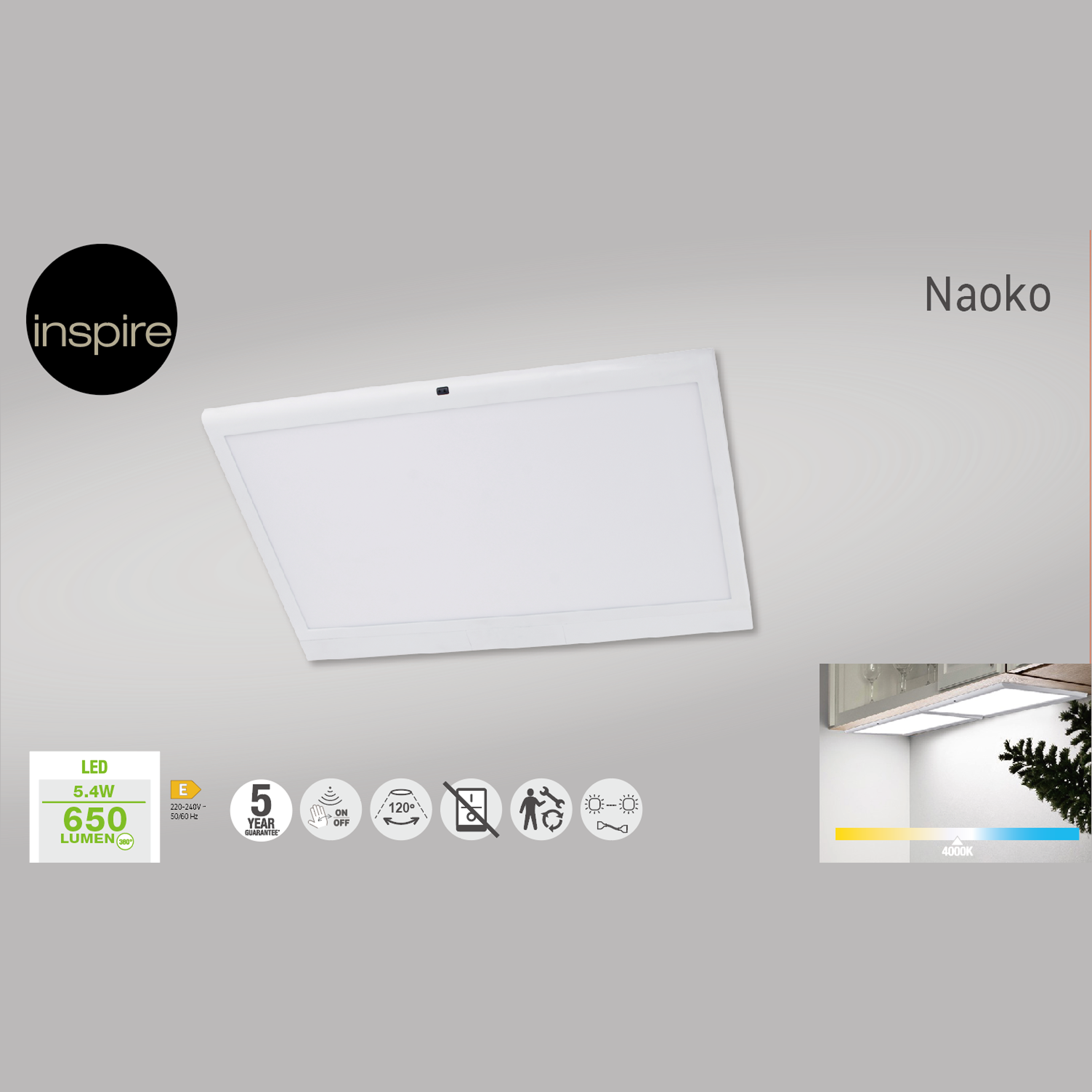 Panel LED Naoko IP20 60 x 35 cm 650 lm Inspire - 19