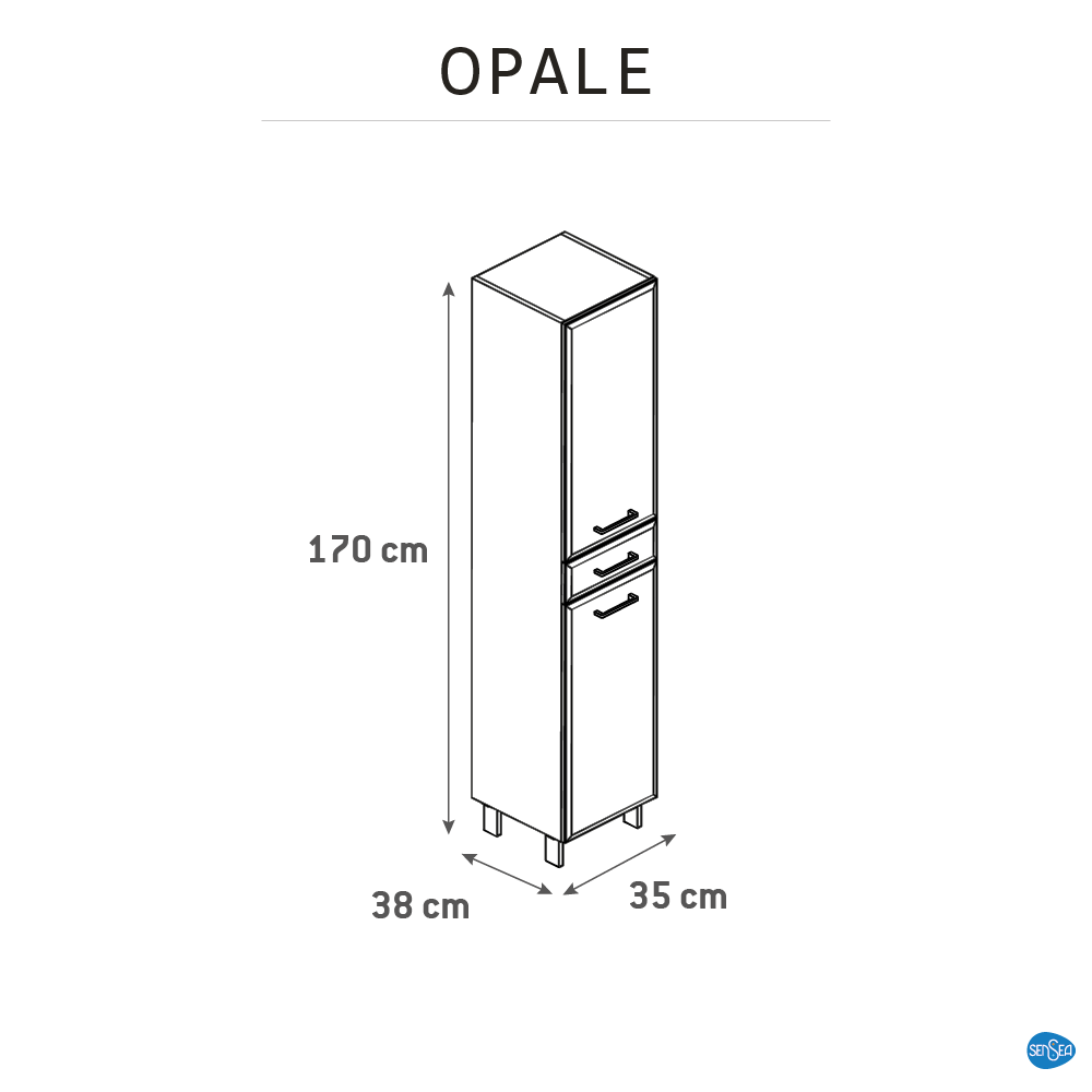 Colonne 2p/1t l.35 x H.170 x P.35.5 cm blanc Opale - 9