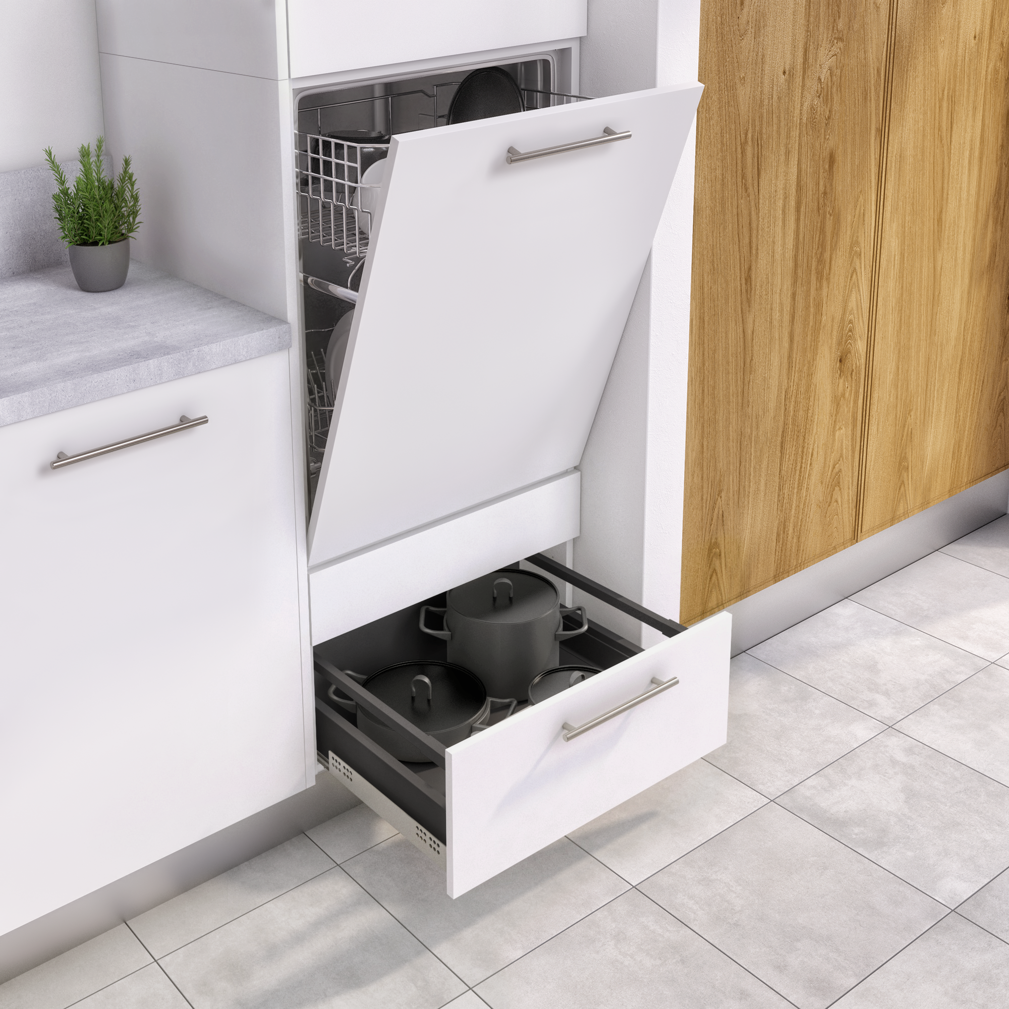 Scocca armadio con piedini DELINIA ID L 60 x H 38.4 x Sp 58 cm bianco - 3