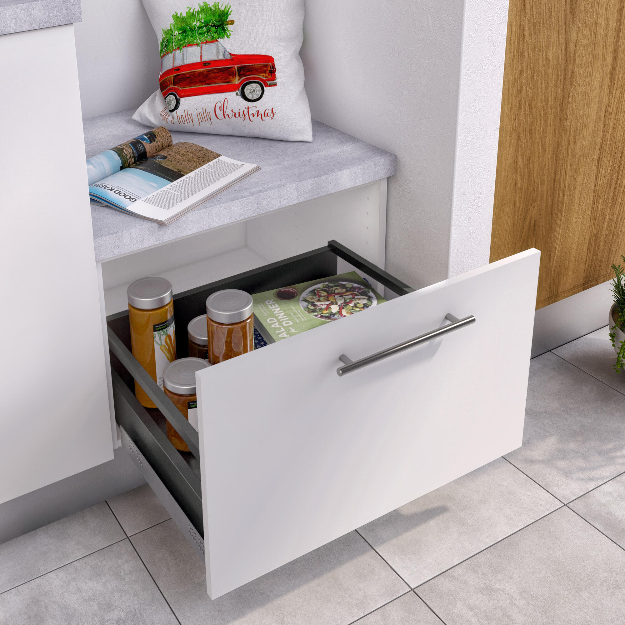 Caisson bas de cuisine DELINIA ID blanc H.38.4 x l.60 x P.58 cm - 3