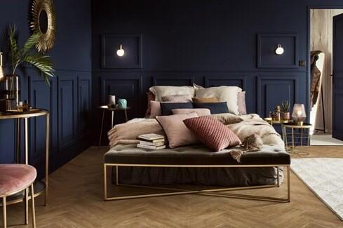 chambre bleu profond