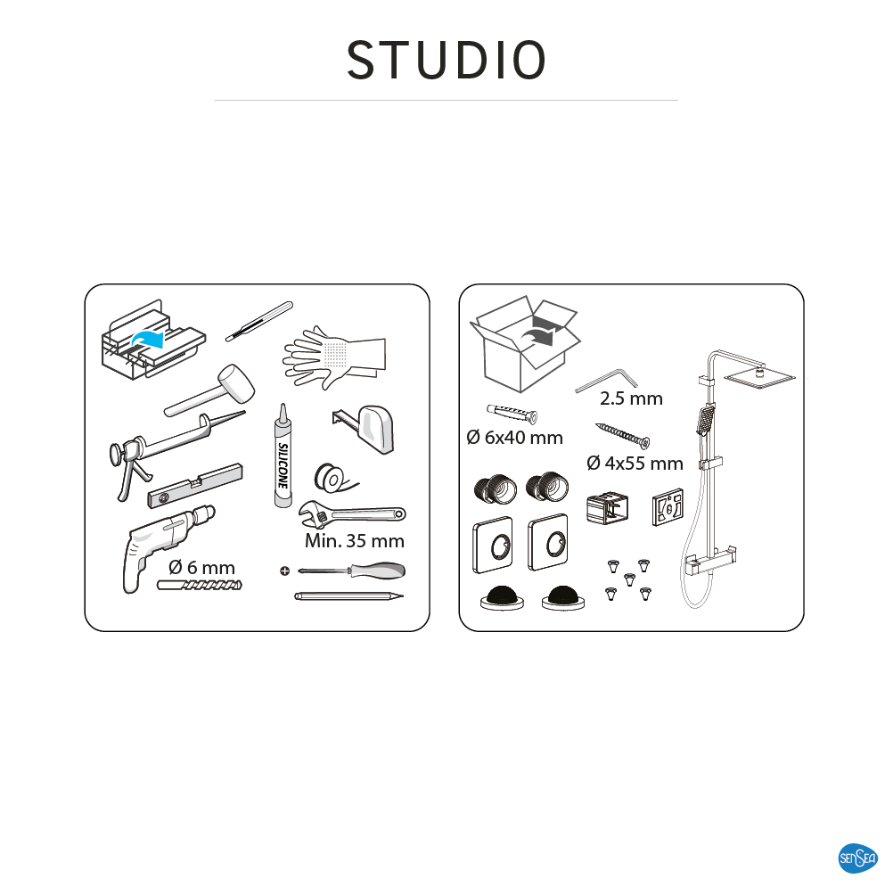 Colonna doccia con miscelatore Studio termostatico cromo - 17