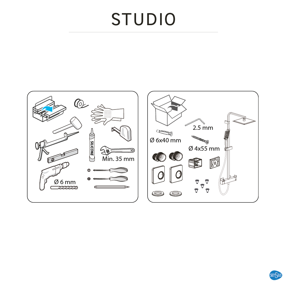Colonna doccia con miscelatore Studio V3 Con rubinetto manuale cromato - 15