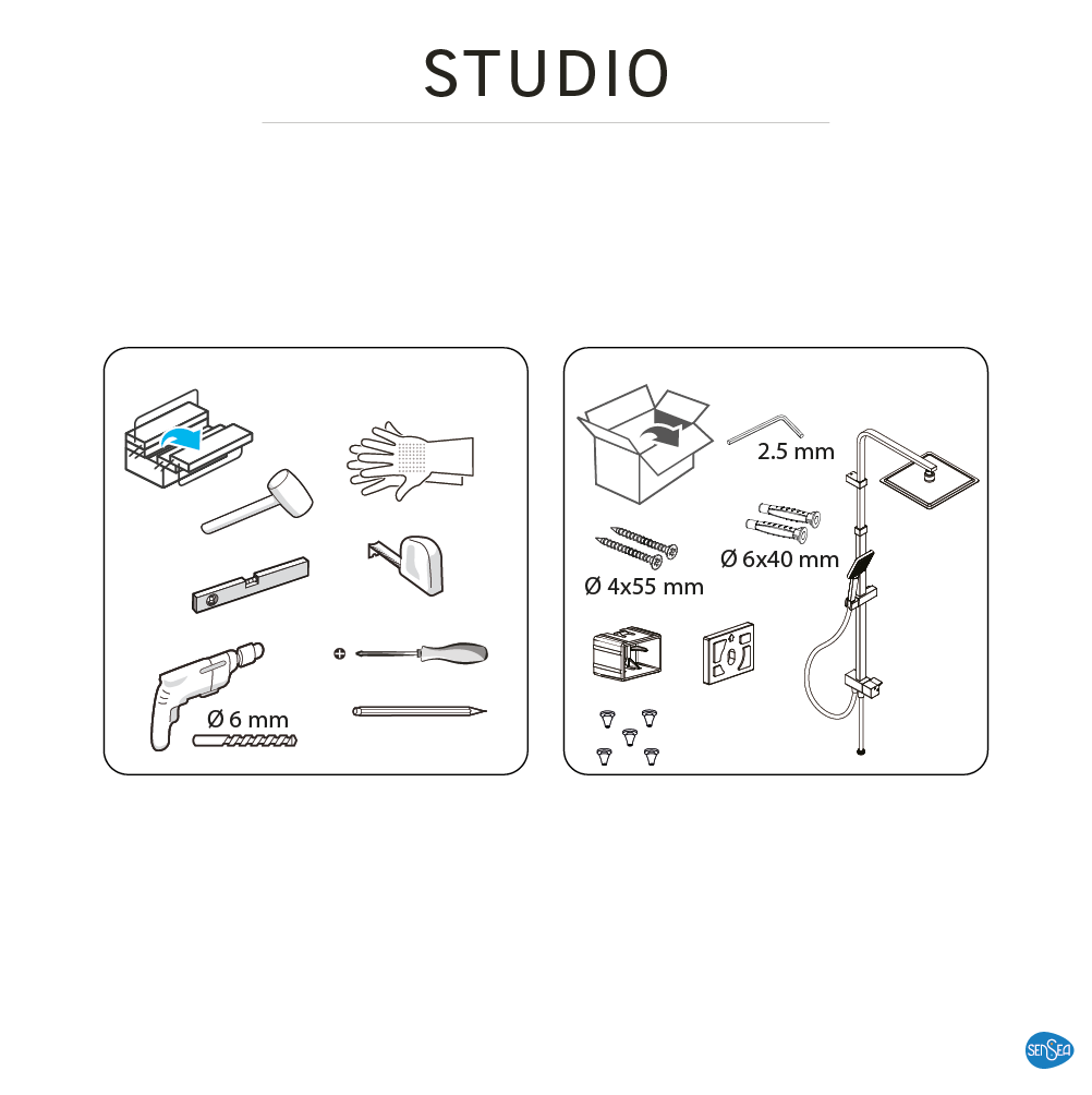 Colonna doccia senza miscelatore Studio V3 cromo - 12