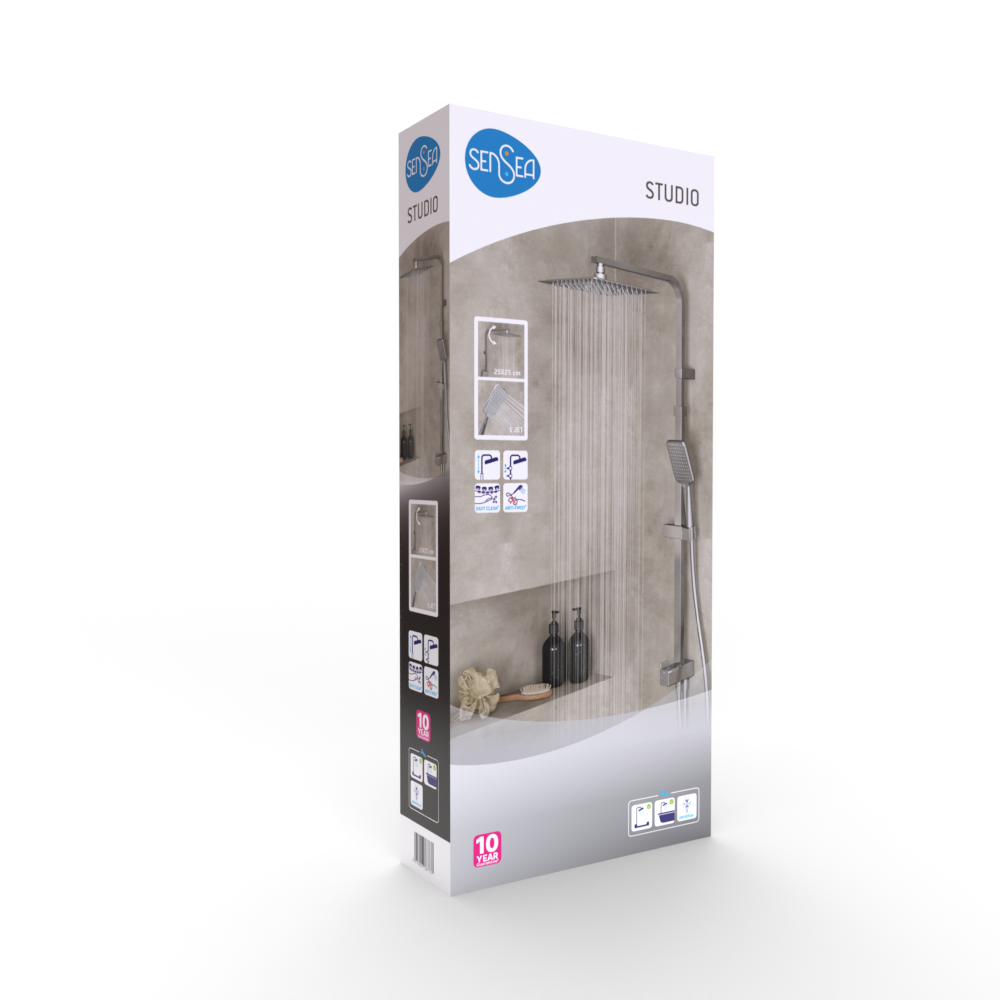 Colonna doccia senza miscelatore Studio V3 cromo - 15