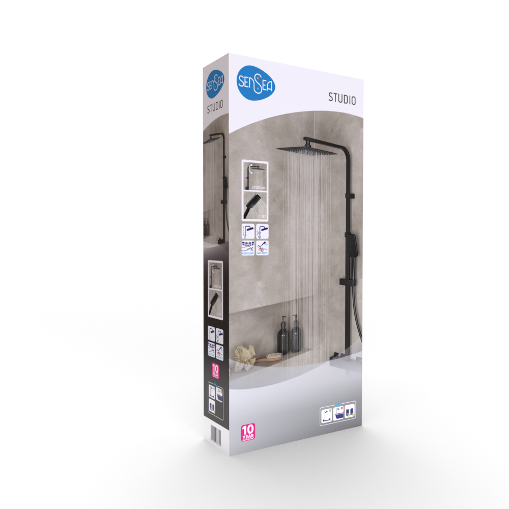 Conjunto de duche com torneira preto Sensea Studio V3 - 11