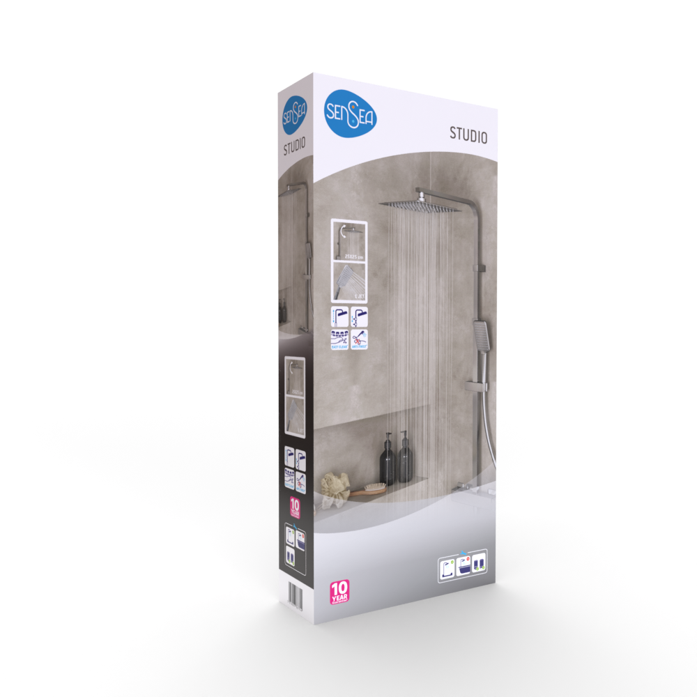 Conjunto de duche com torneira cromado Sensea Studio V3 - 7