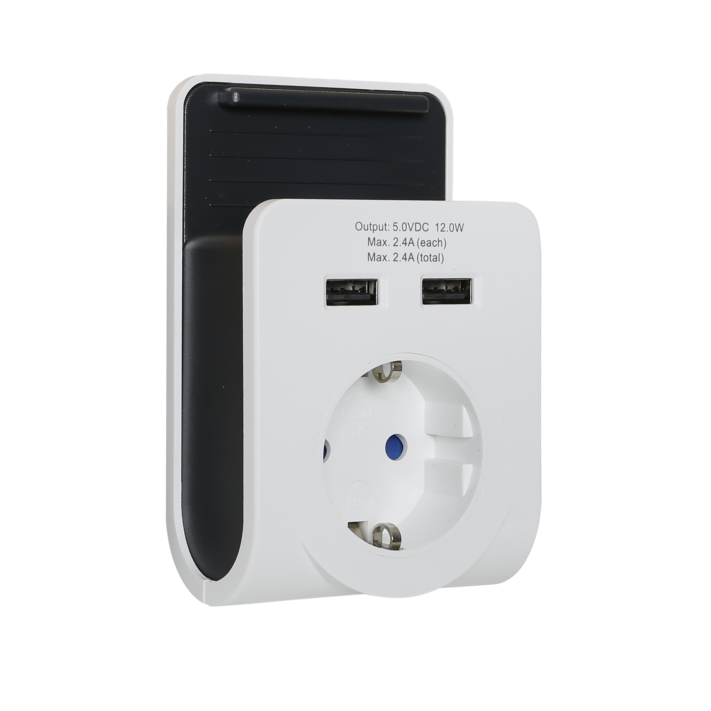 Enchufe soporte móvil con doble usb de 2.4a