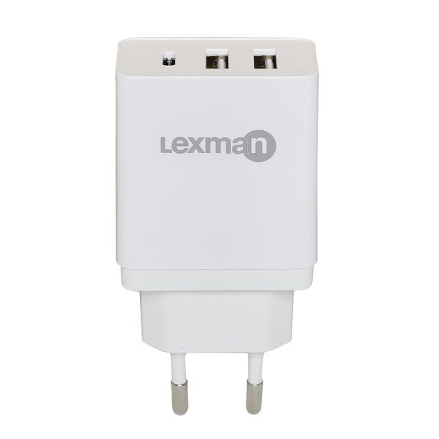 Chargeur USB multimédia blanc LEXMAN