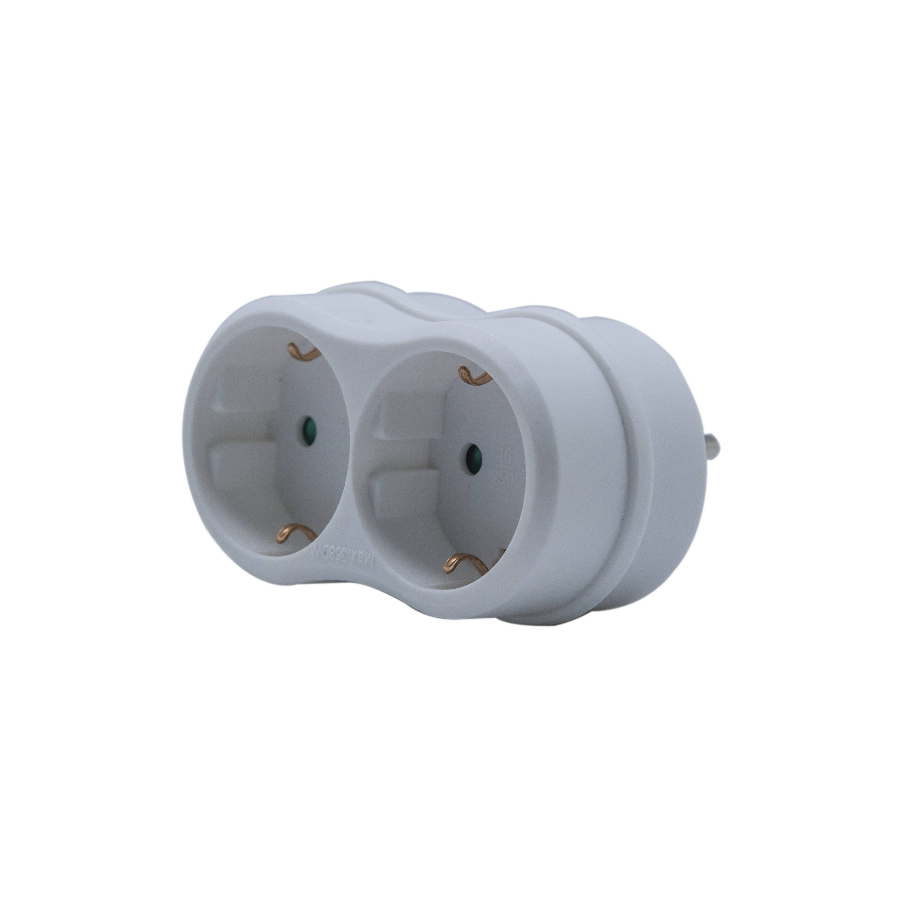 Ficha dupla frontal 16A branco - 2