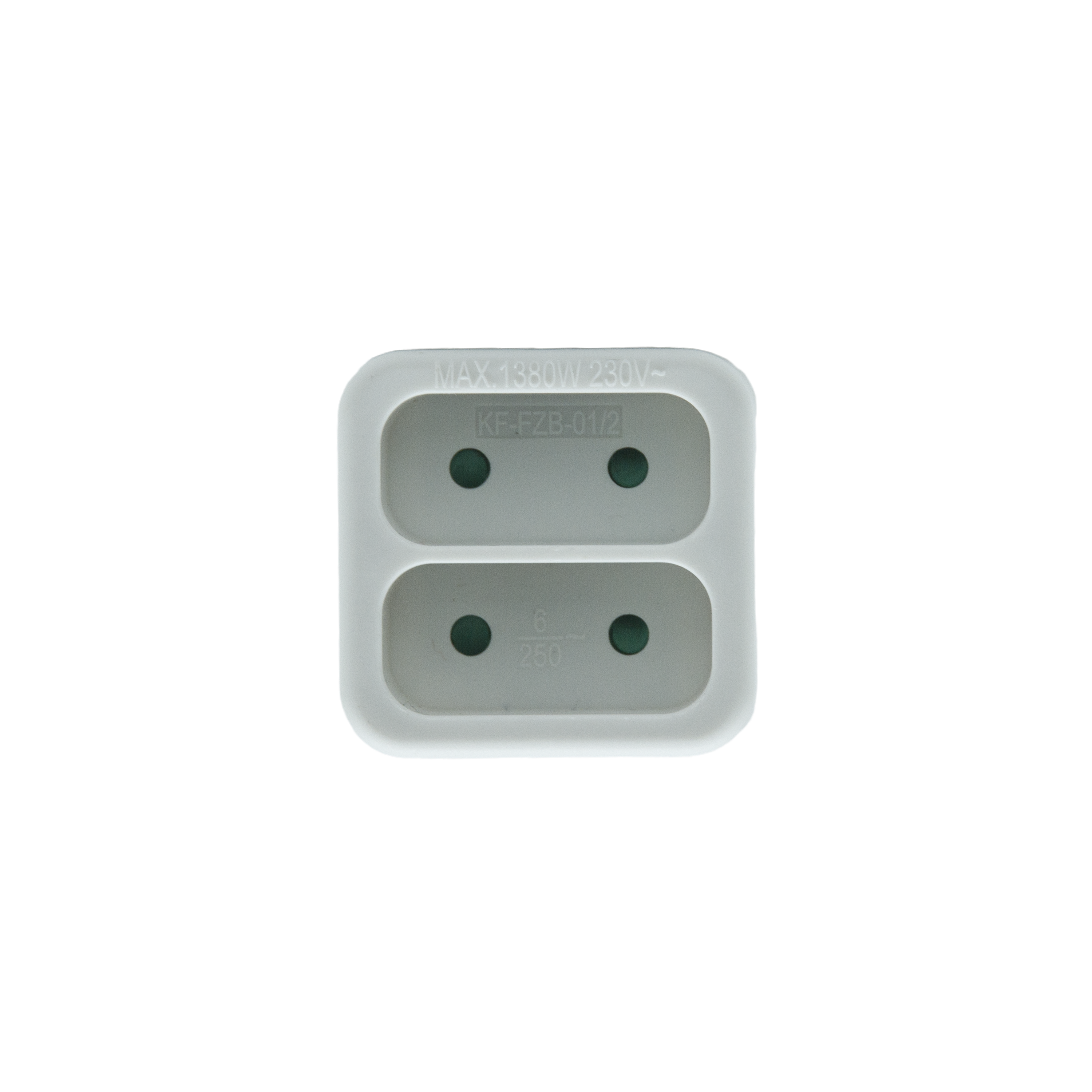 Biplite murale, 2 prises 6A, blanc - 2