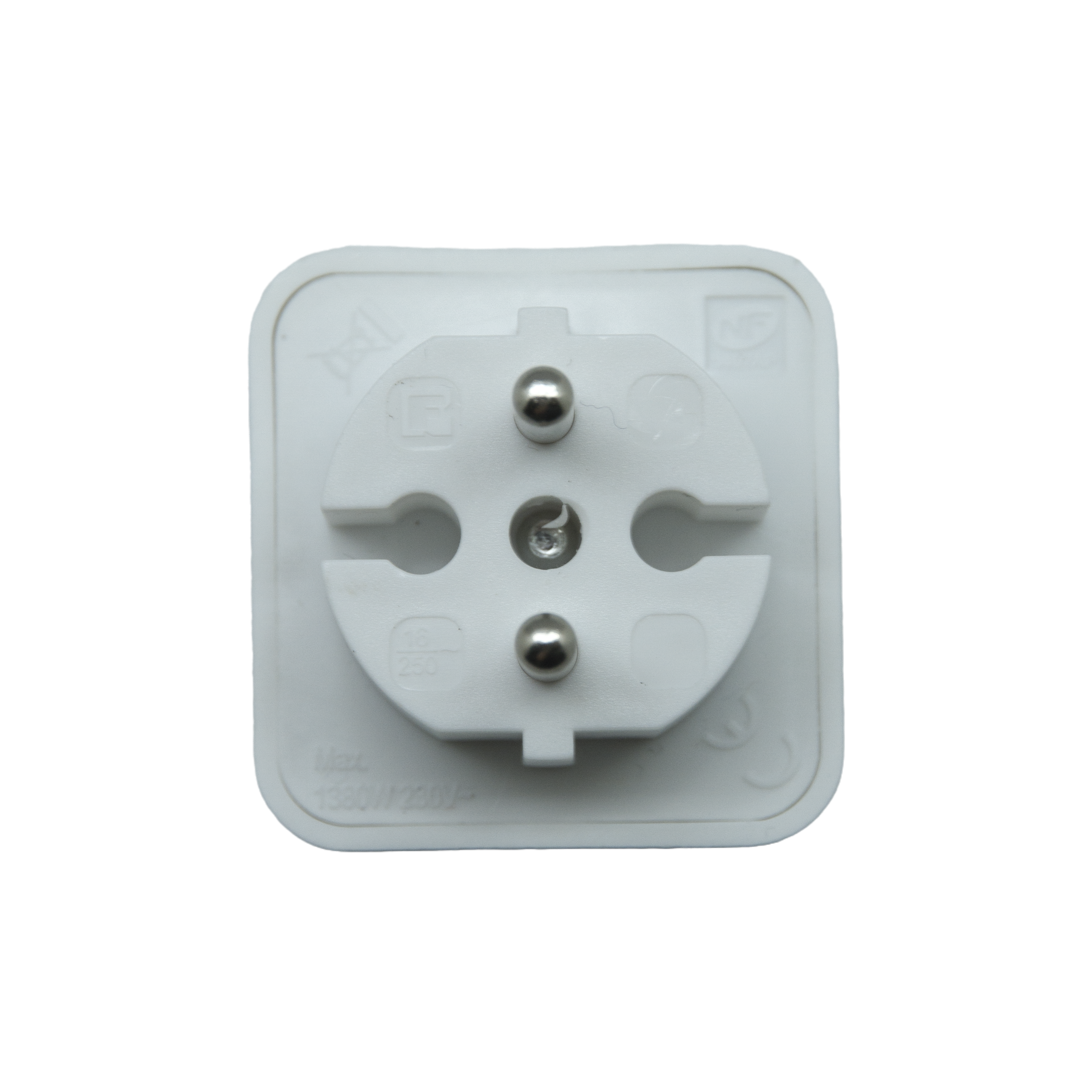 Biplite murale, 2 prises 6A, blanc - 3