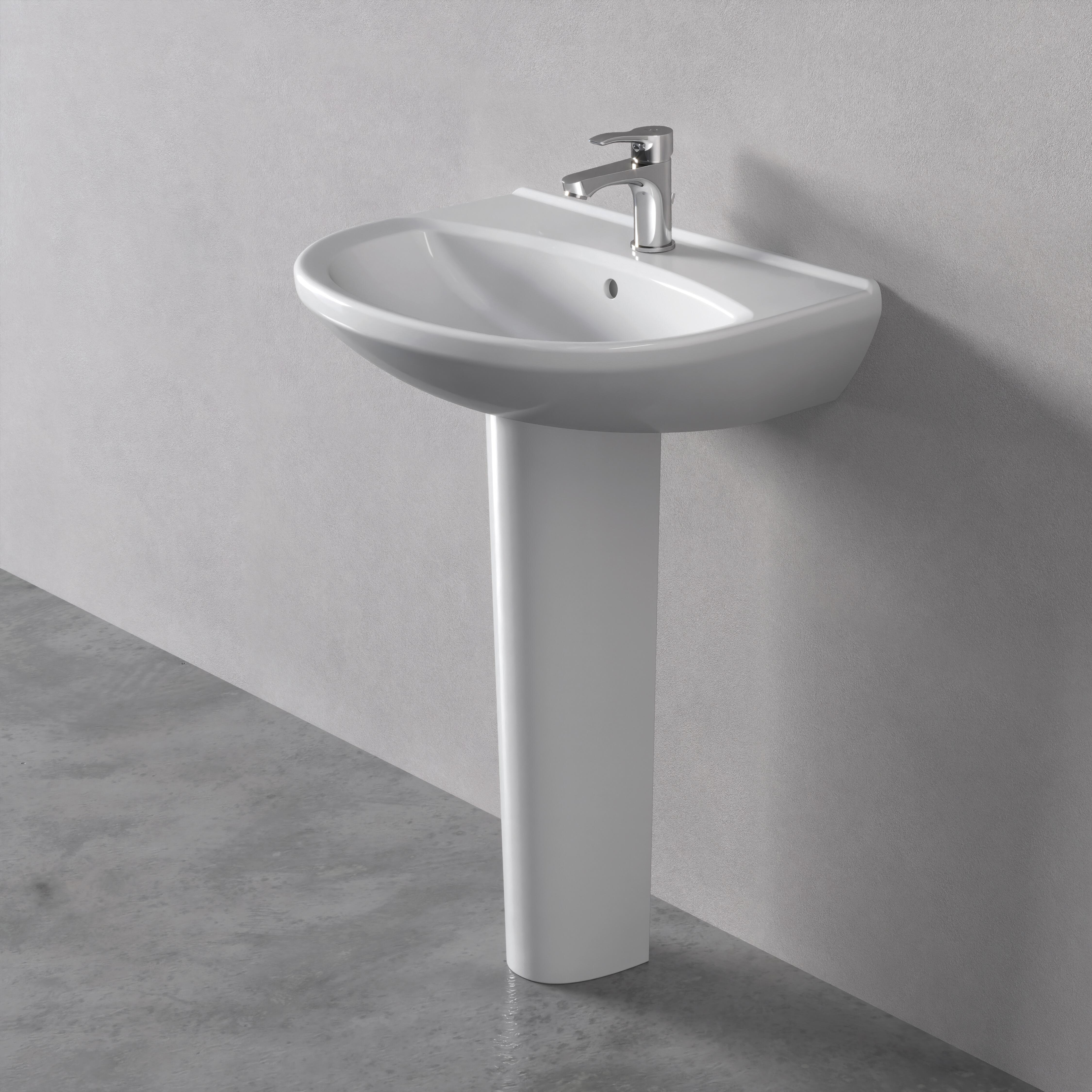 Colonna per lavabo Alpha H 17.4 x P 65 cm  in ceramica bianco - 2