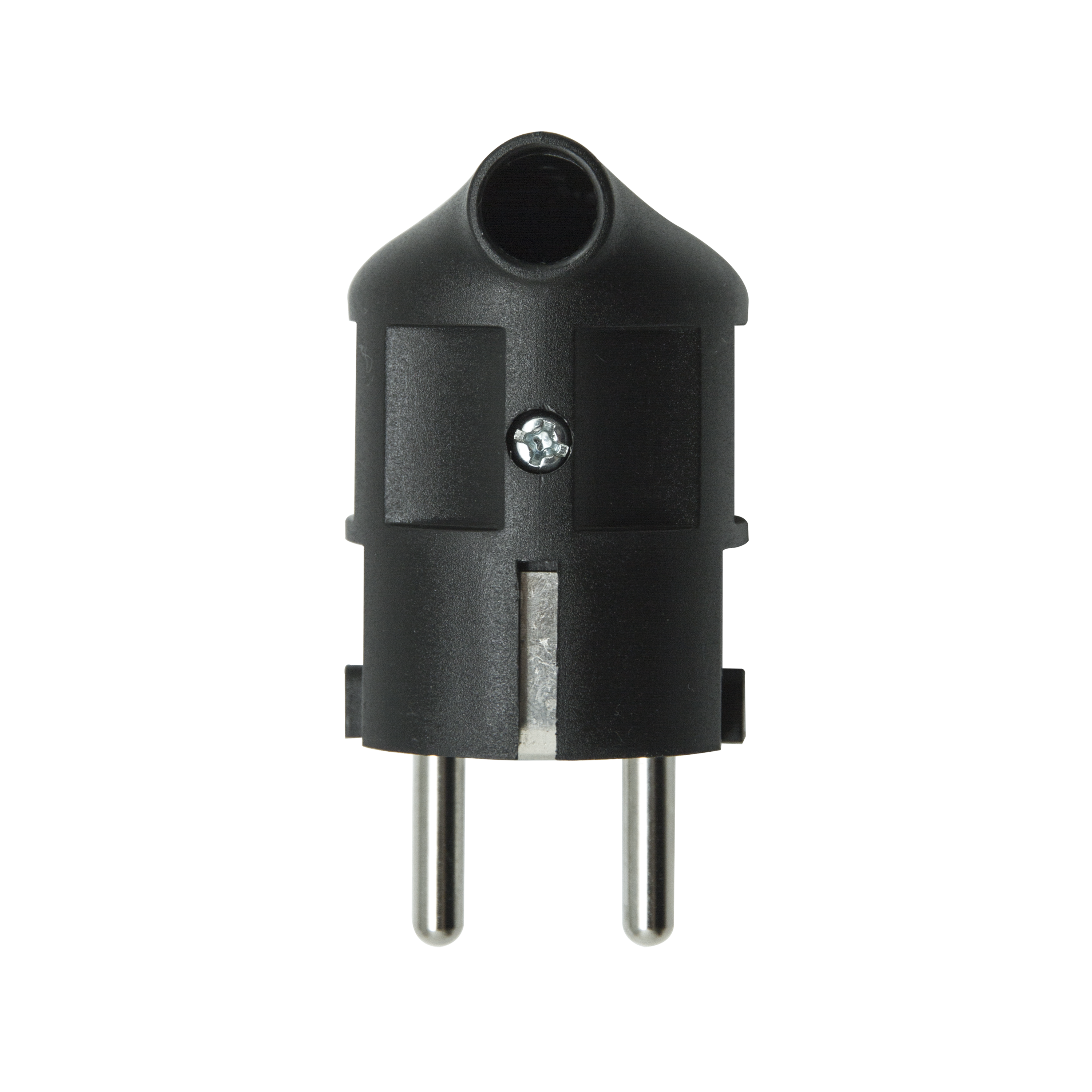 Fiche électrique mâle 2 pôles + terre, connexion sur le côté, 16 A, noir - 4