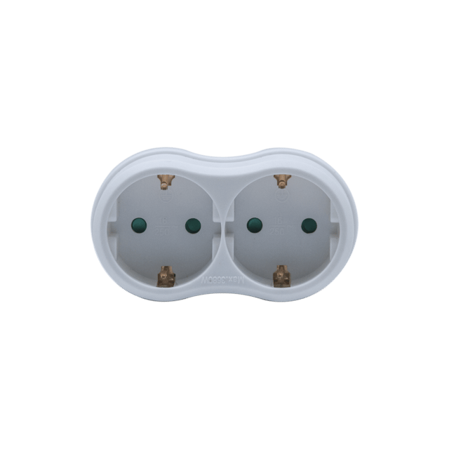 Ficha dupla frontal 16A branco