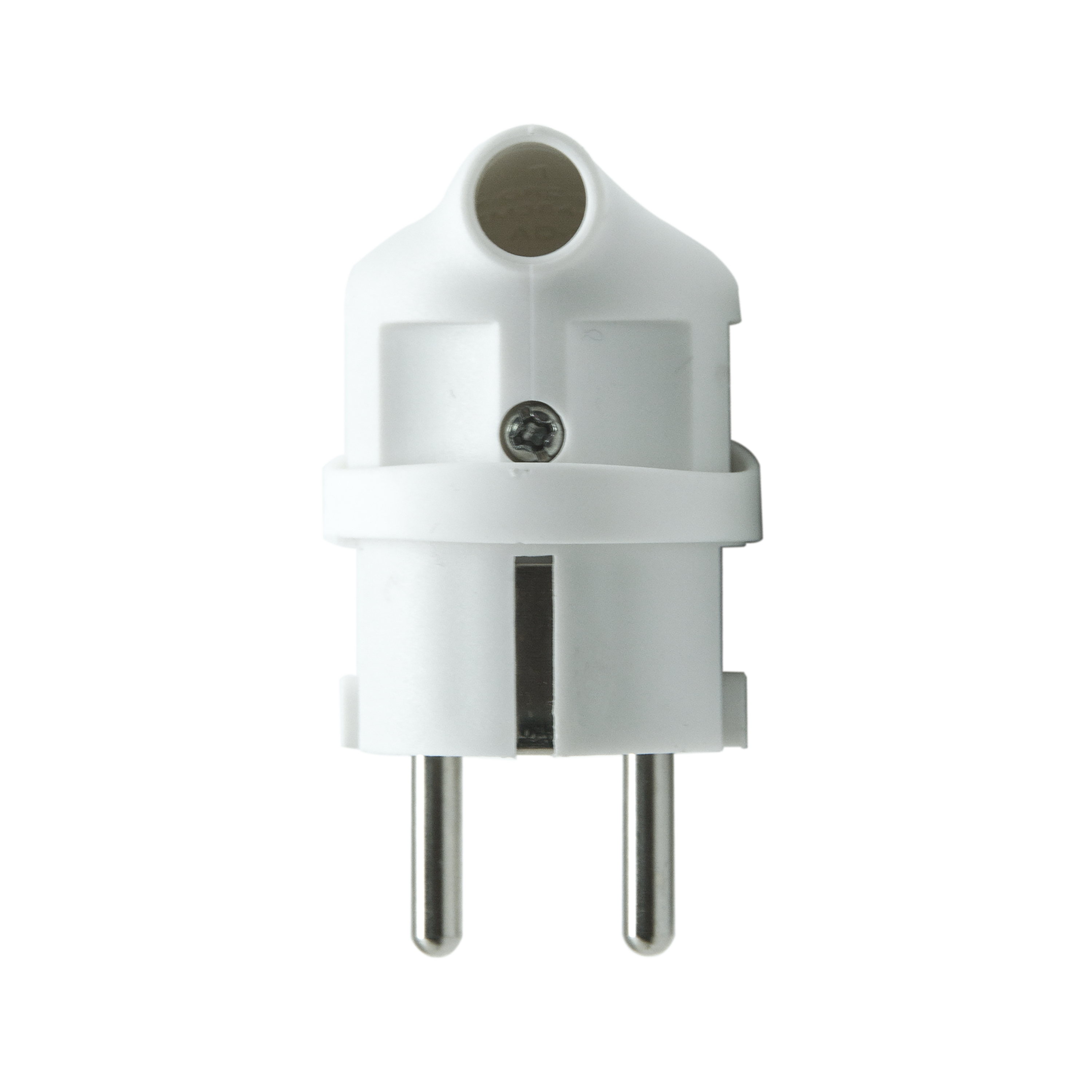 Fiche électrique mâle 2 pôles + terre, connexion sur le côté, 16 A, blanc - 2