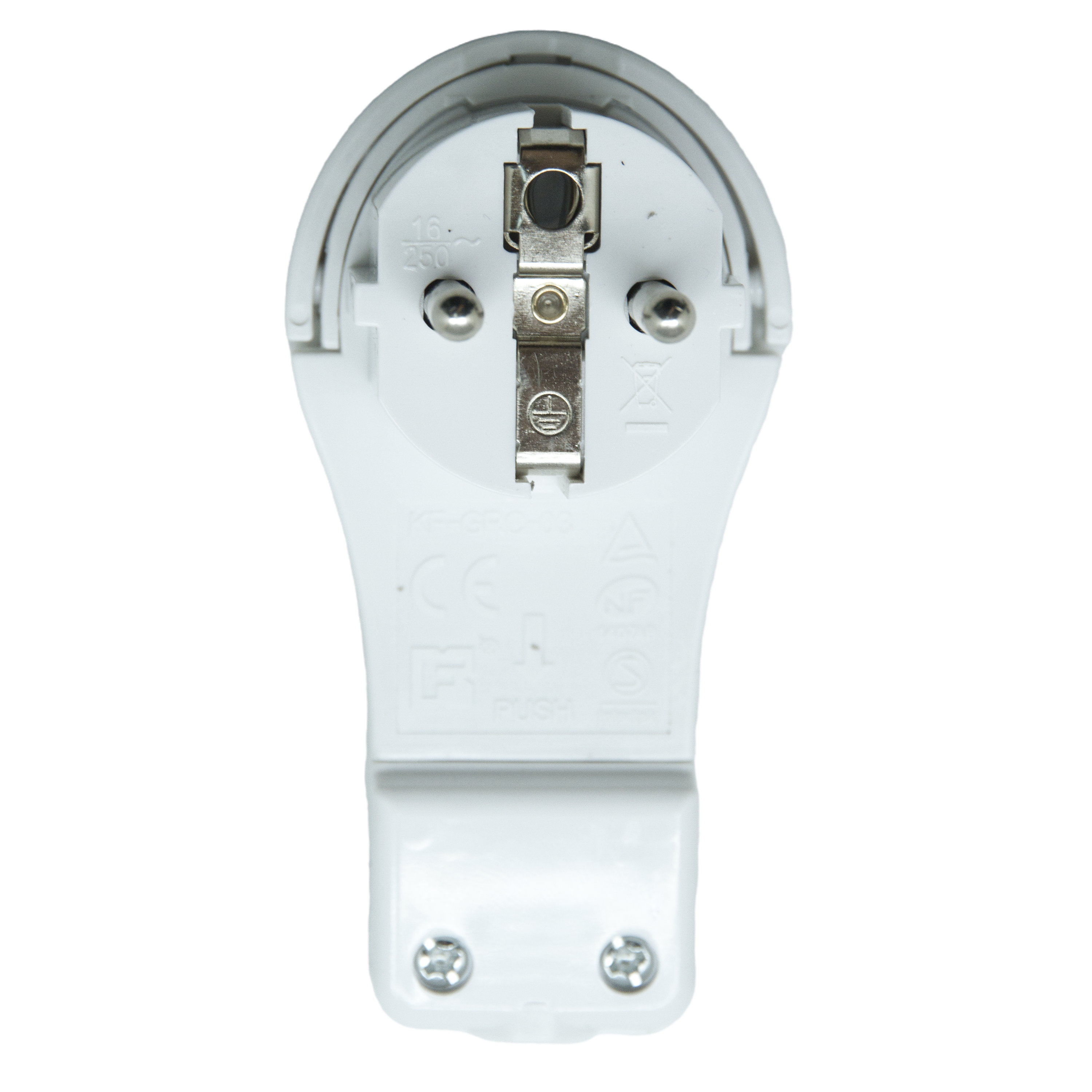 Fiche électrique plate mâle 2 pôles + terre, 16 A, blanc, 1.5mm2 MAX - 4