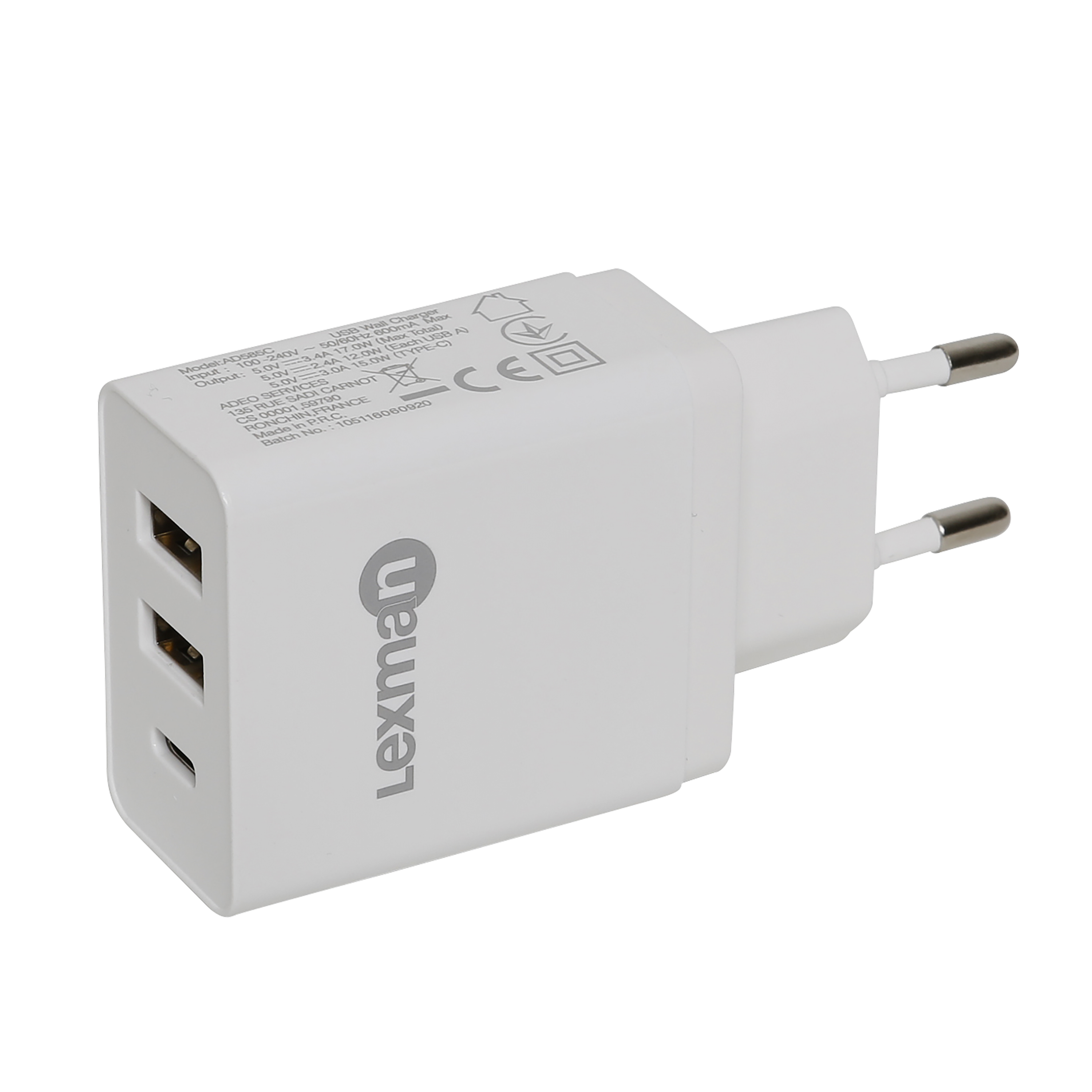 Chargeur USB multimédia blanc LEXMAN - 5