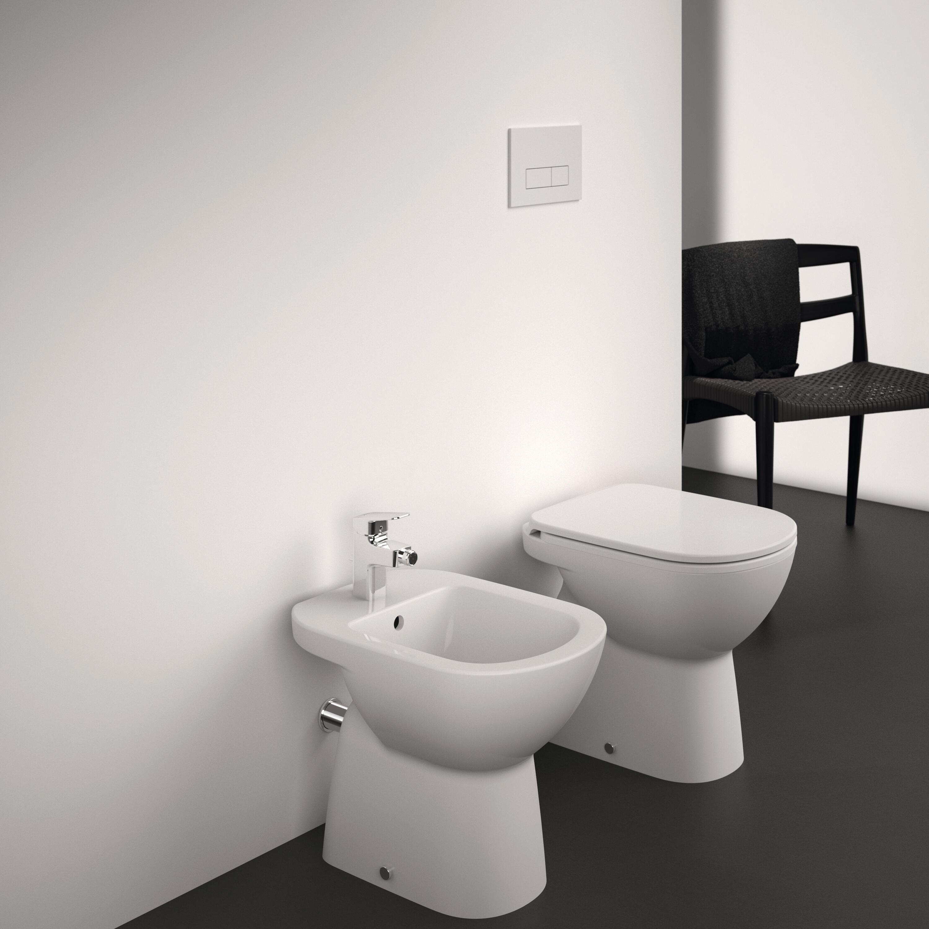 Vaso WC distanziato IDEAL STANDARD i.life a scarico pavimento, sedile escluso P 48.5 x L 36 x H 40 cm bianco - 2